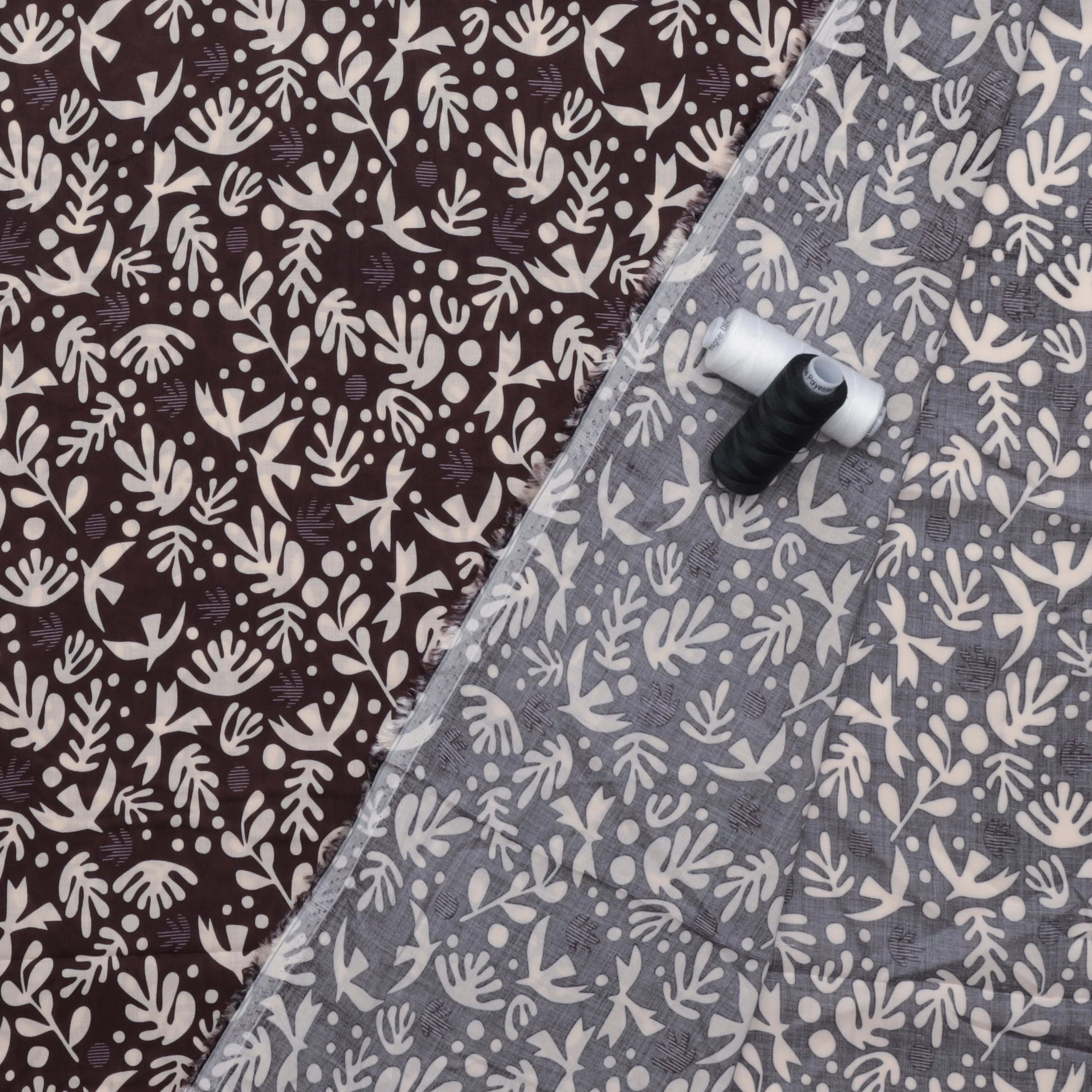 AGF - Rayon - Duval - Boho Birds Truffle - Image 3