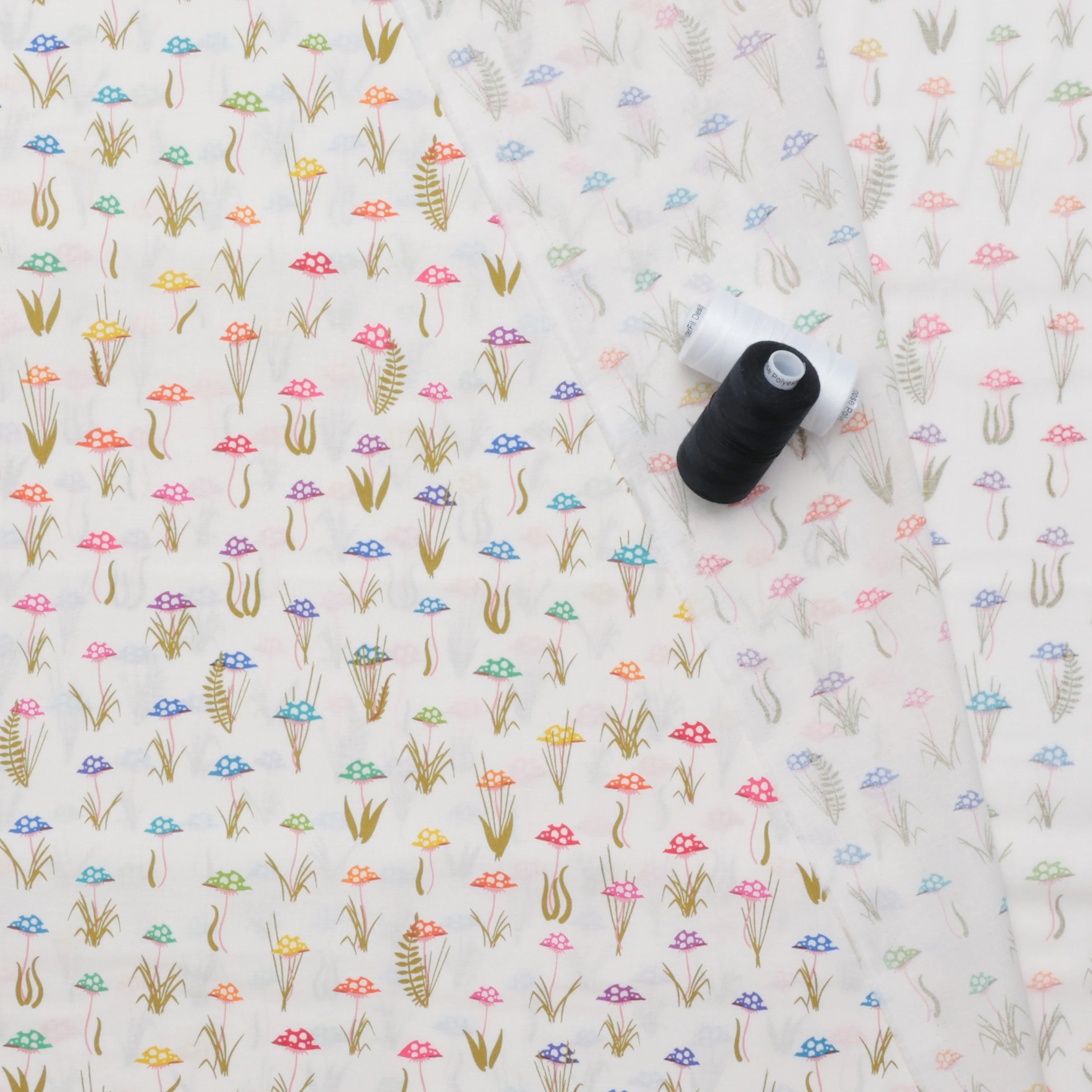 Allison Glass - Cotton - Color Wheel - Mushroom Parade - Day - Image 3