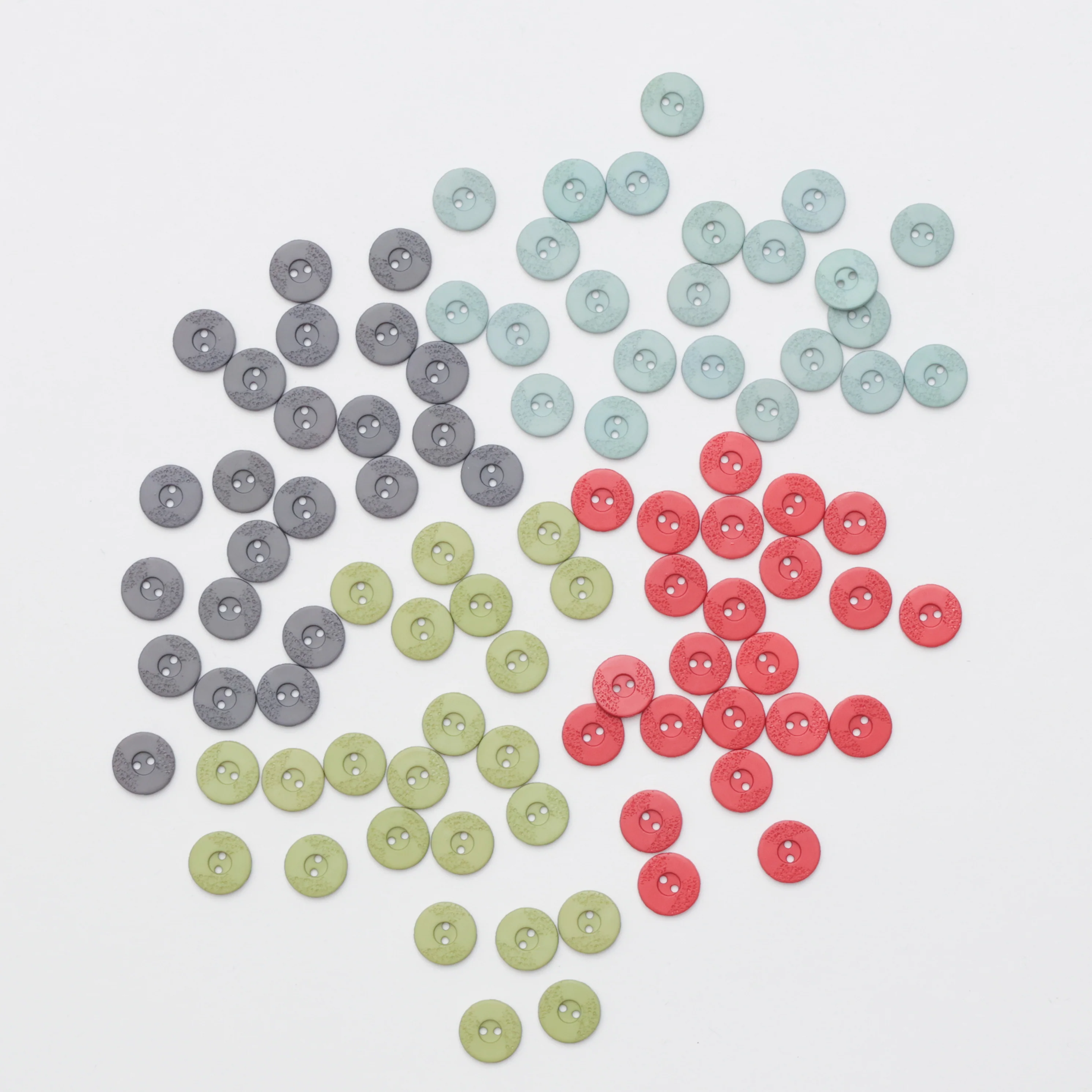 Buttons - 2 Hole - 15mm - Fine Structure - Assorted