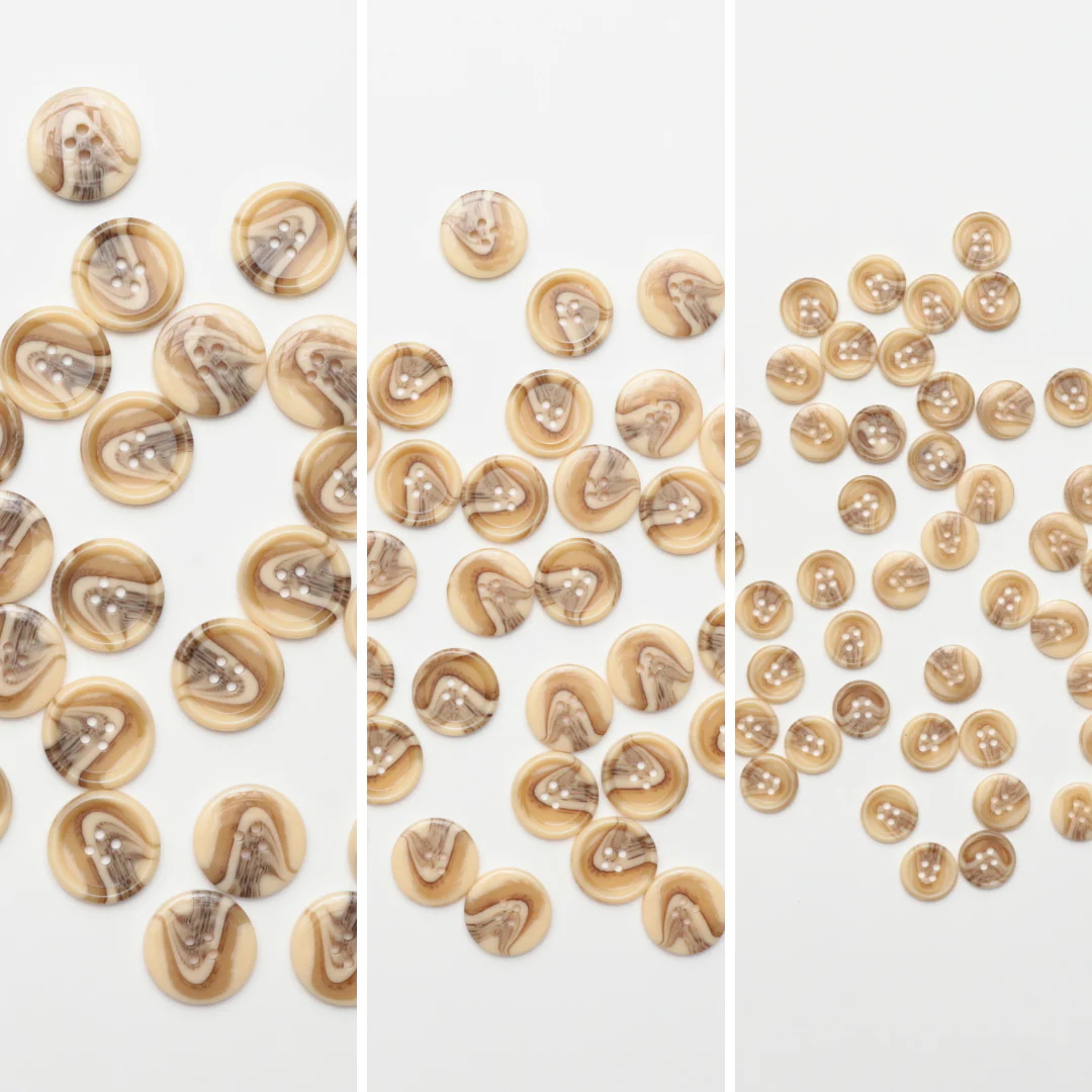 Buttons - 4-Hole - Butterscotch - Assorted Sizes