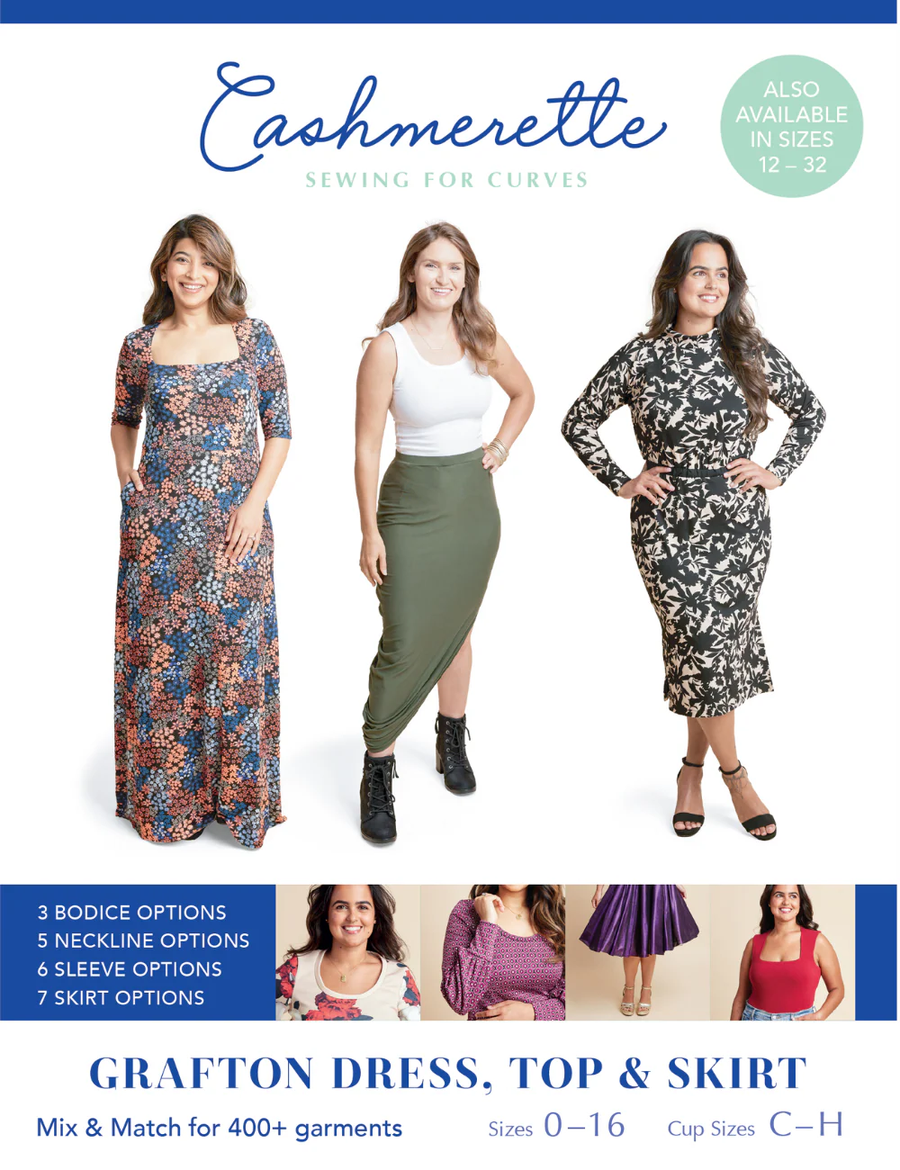 Cashmerette - Grafton Dress & Skirt - Mix & Match - 0 - 16