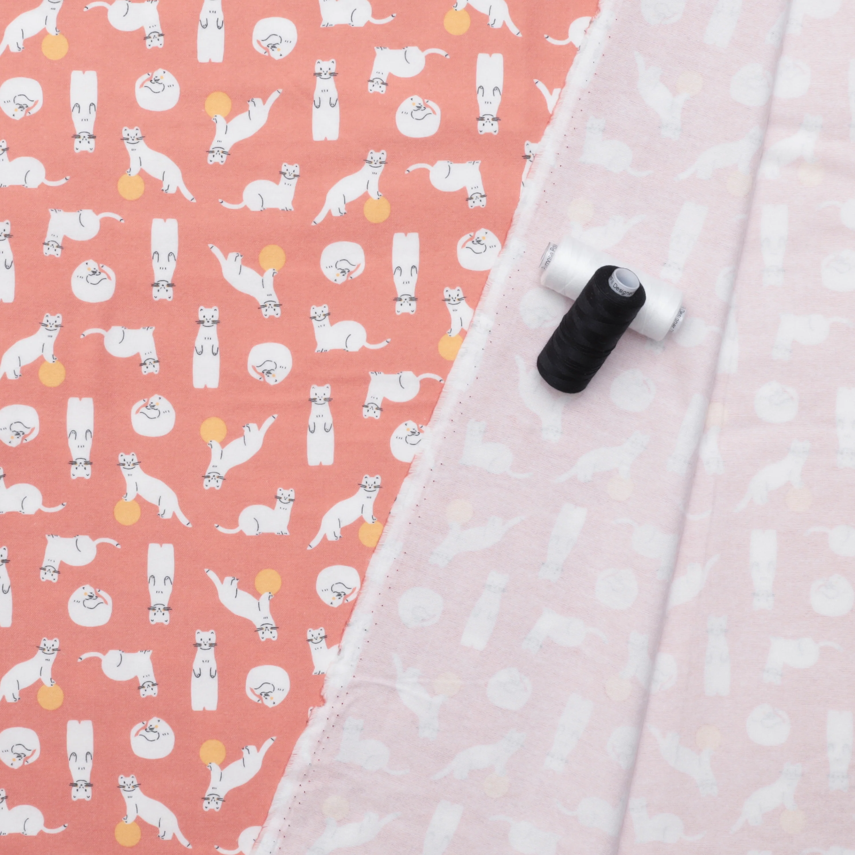 Cloud 9 - Flannel - Winter Forest - Stoats - Pink - Image 3