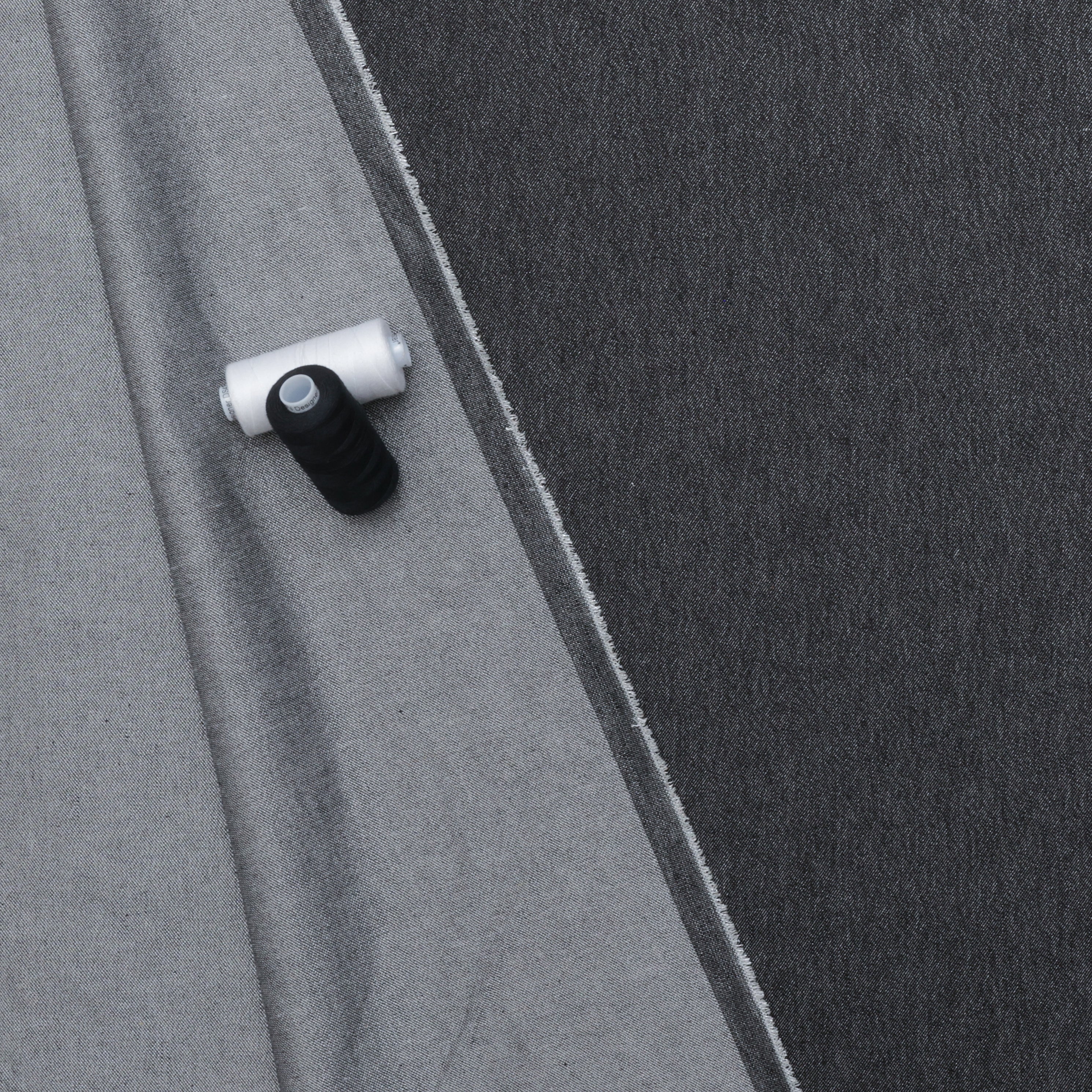 Cotton - Metallic Denim - Black Silver - Image 3