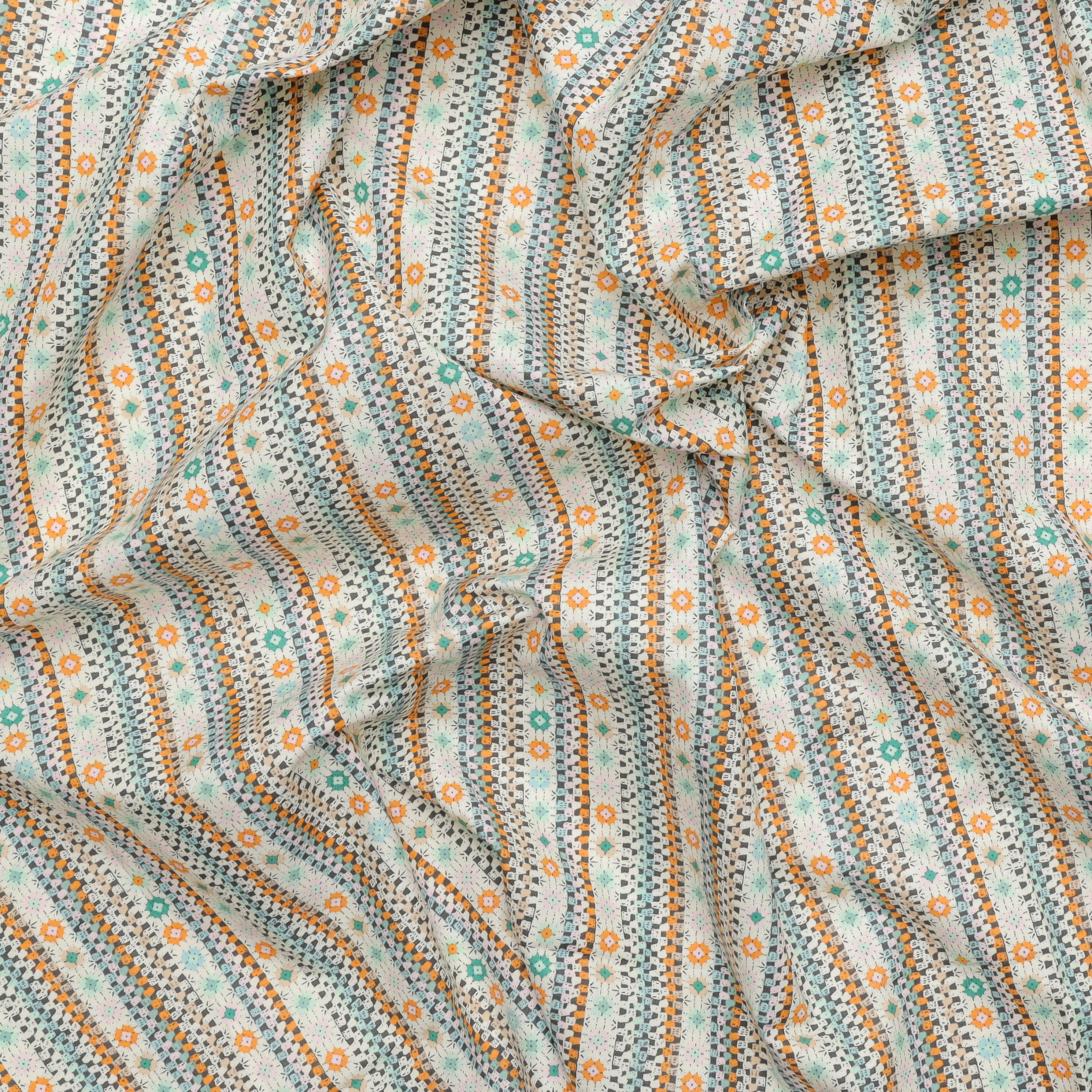 Cotton - Not Your Grannys Squares - Folk Stripes