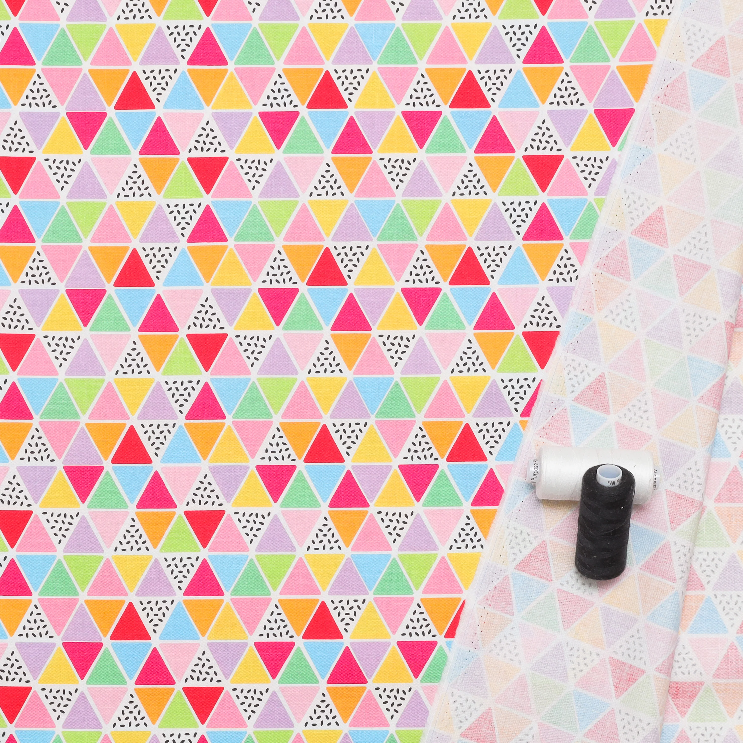 Cotton - Rainbowfruit - Triangles - White - Image 3