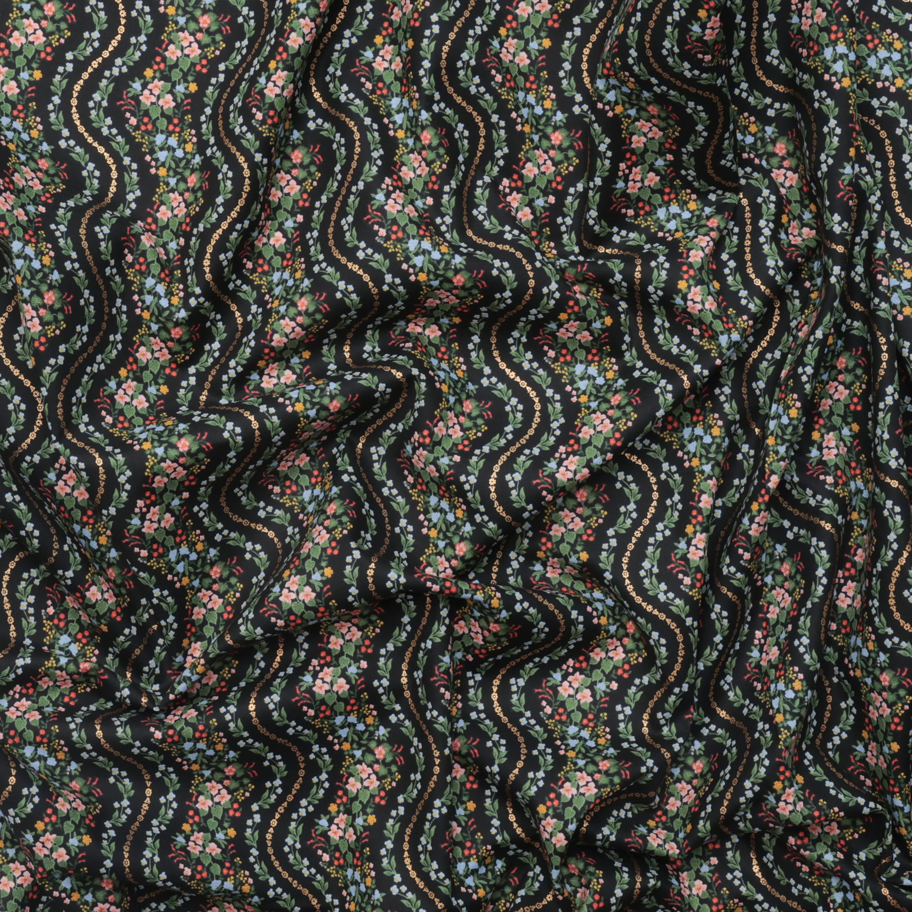Rifle Paper Co. - Cotton - Dahlia - Wildwood Vines - Black