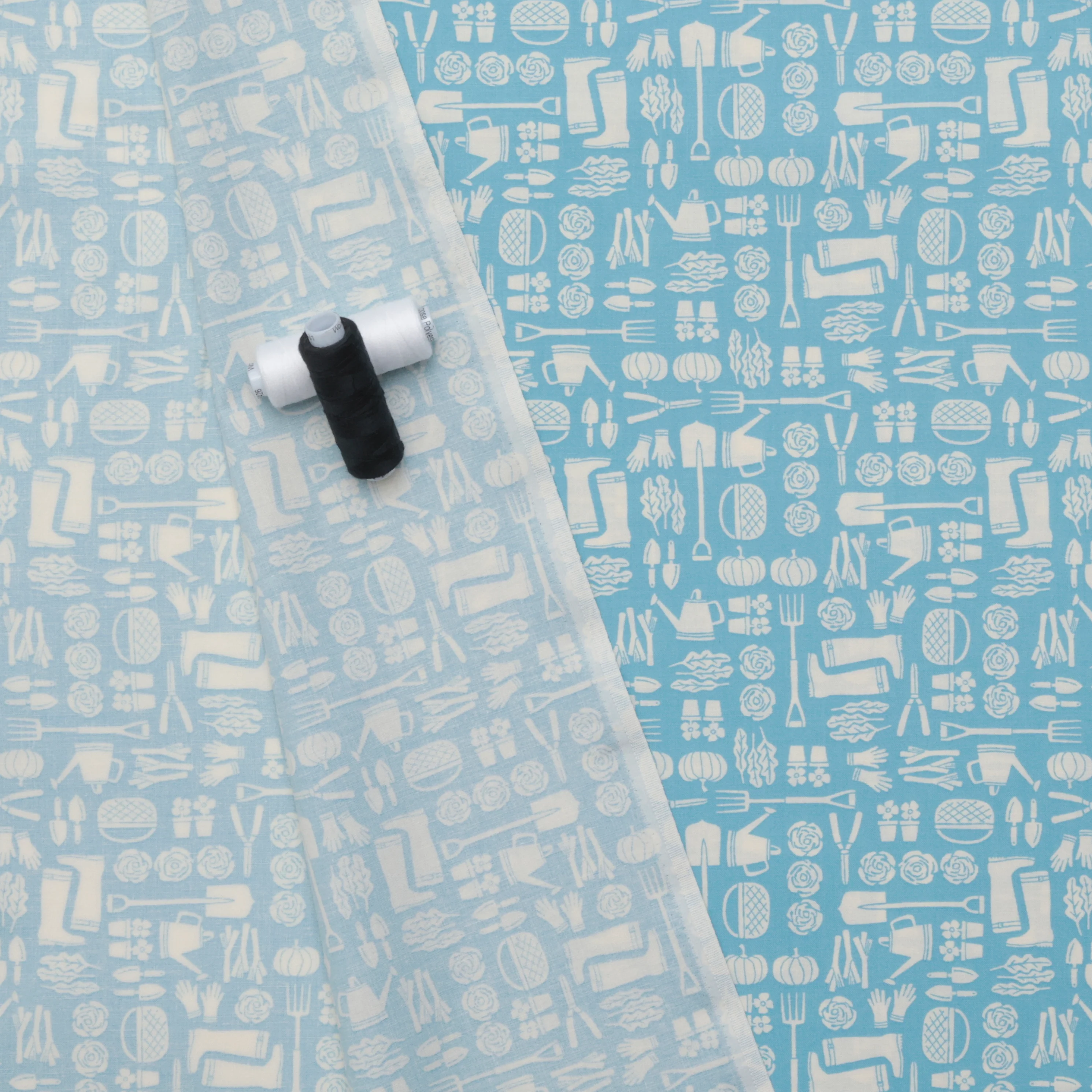 Cotton + Steel - Cotton - In The Vegetable Garden - Garden - Sky Blue - Image 3