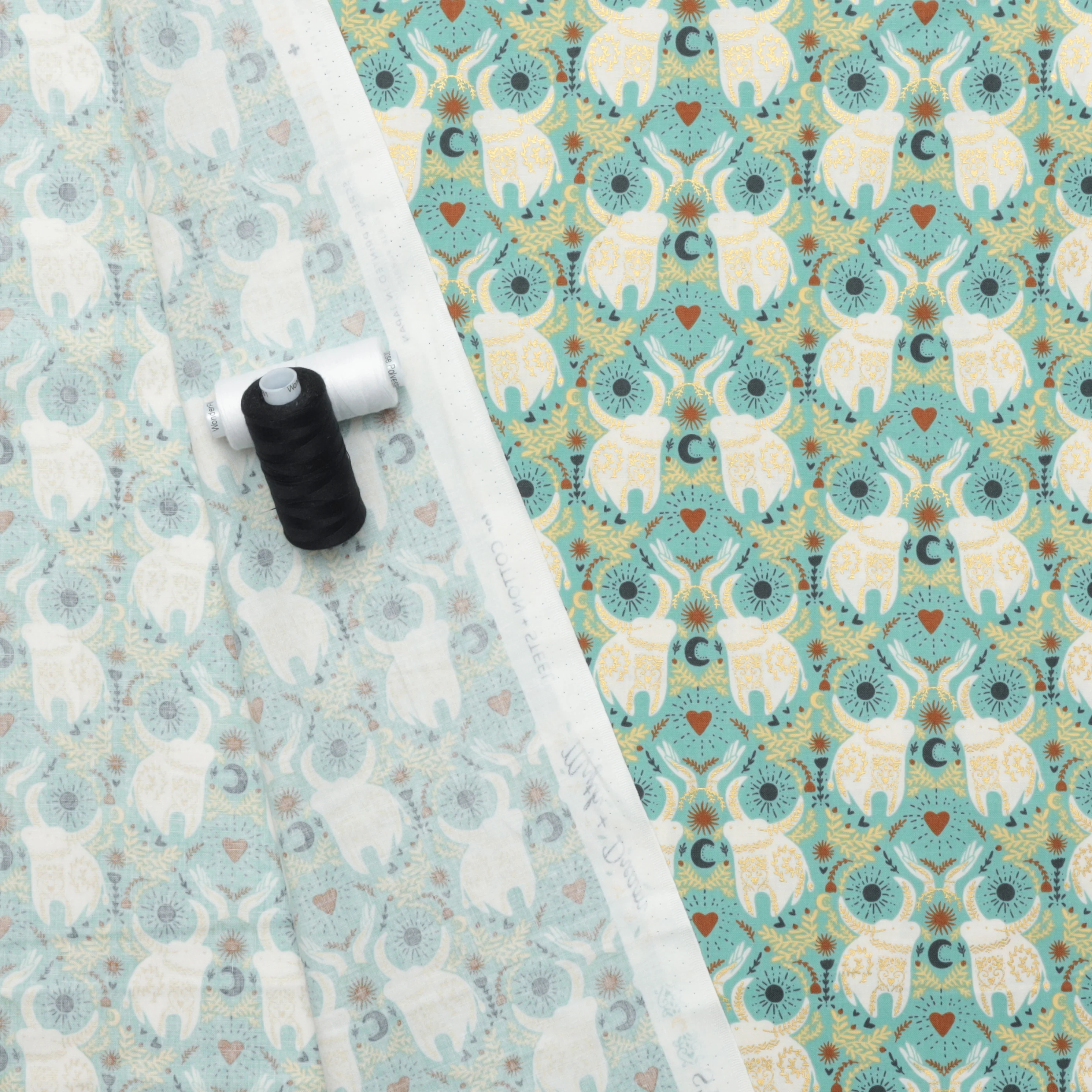 Cotton + Steel - Cotton - Myth + Dream - Strong As An Ox - Light Blue - Image 3