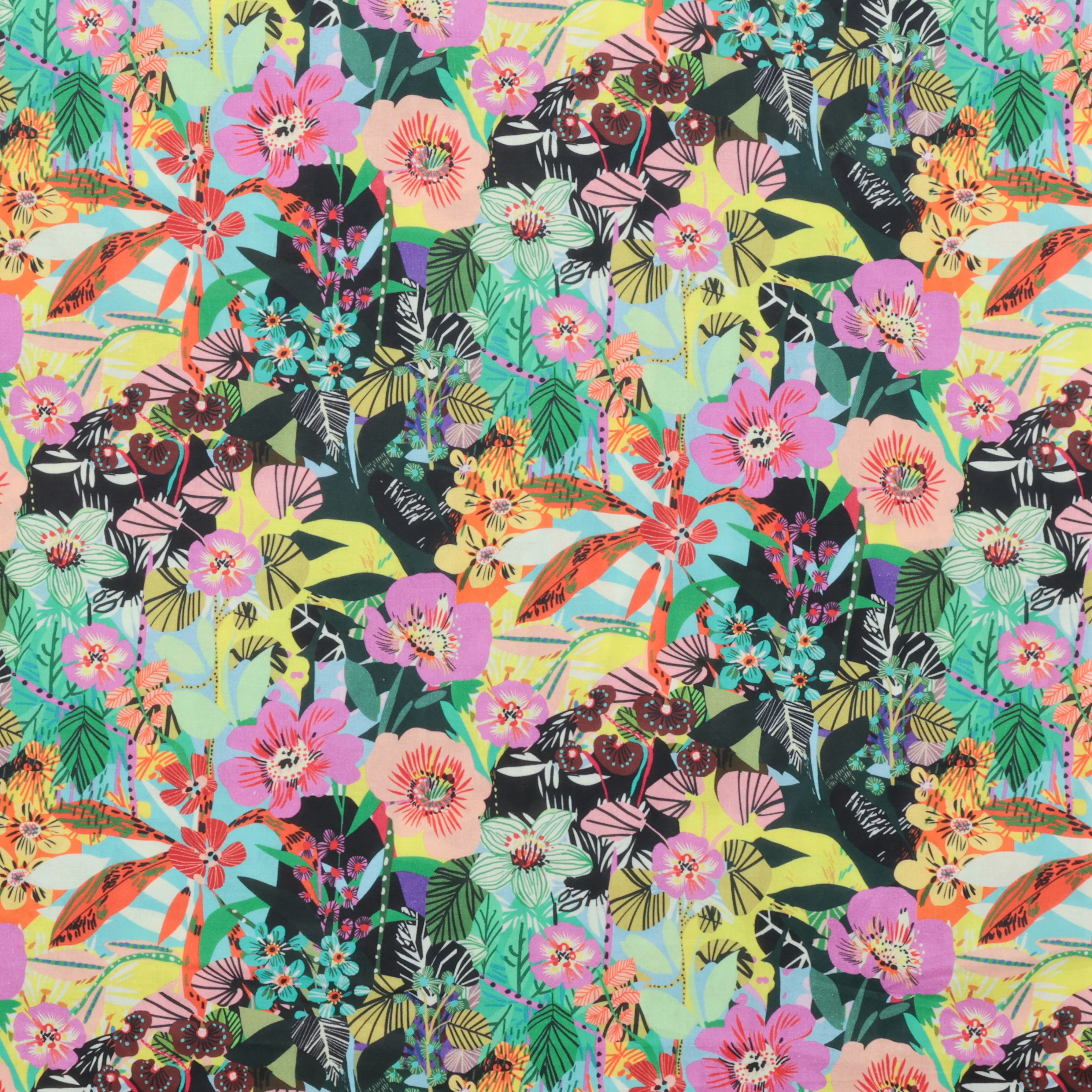Kitty McCall - Cotton - Vibrant Botanica - Flower Garden - Jungle - Image 2