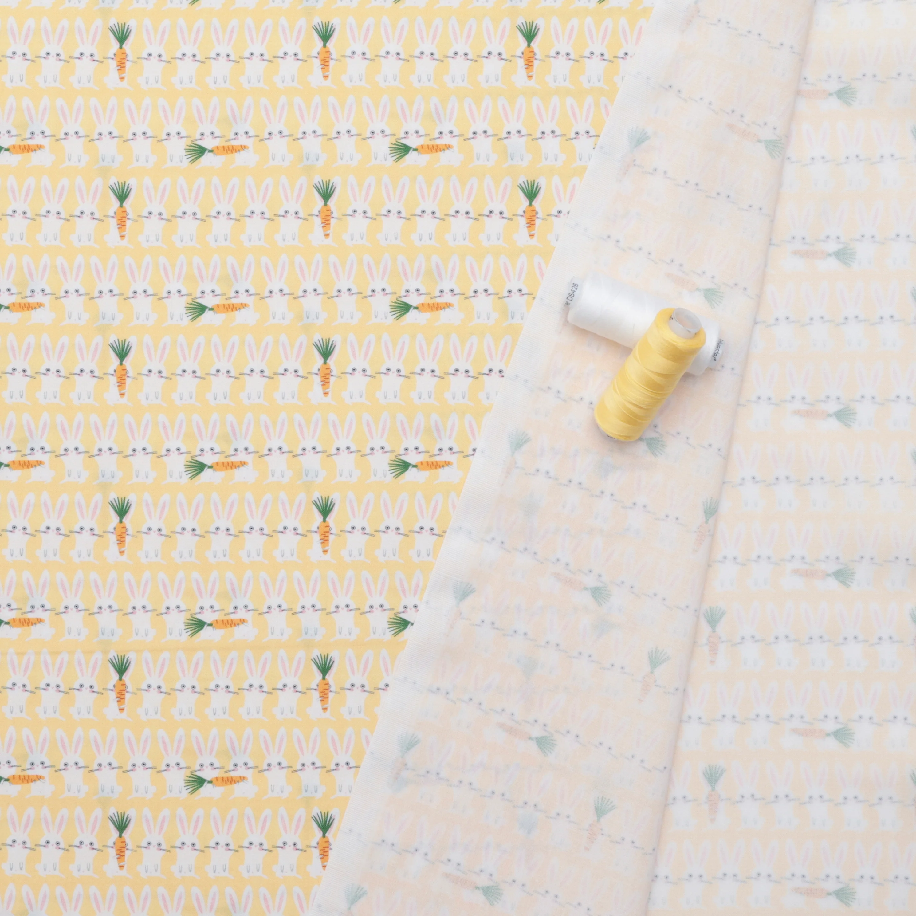 Dear Stella - Cotton - Sweet Purrennials - Bunny Stripe - Sunshine - Image 3