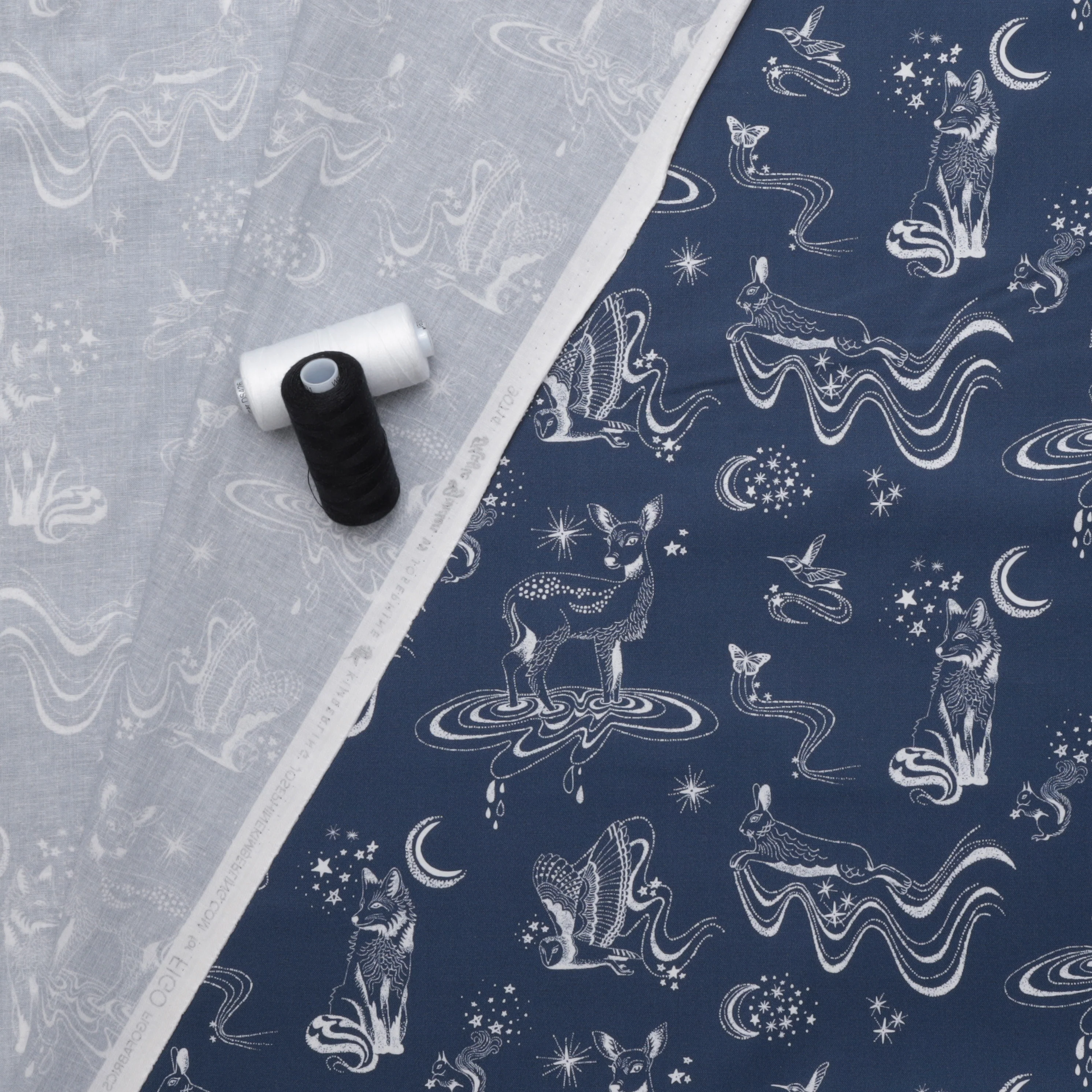 Figo - Cotton - Magic Garden - Celeste Animals - Navy - Image 3