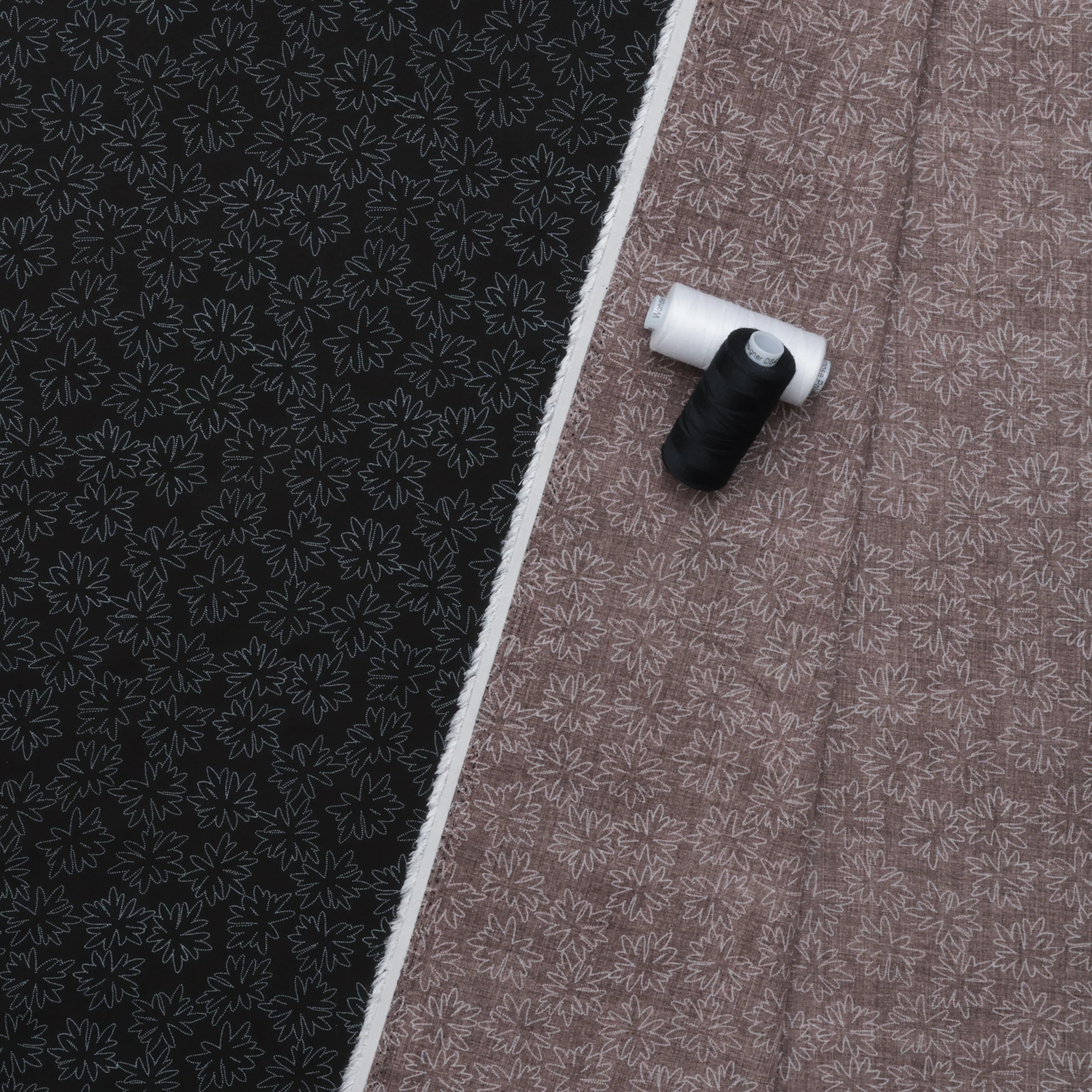 Figo - Rayon - Tender - Floral Outline - Smoke - Image 3