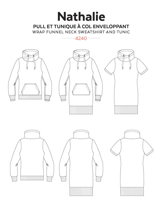 Jalie - Nathalie Wrap Neck Sweatshirt - Tunic - Image 7