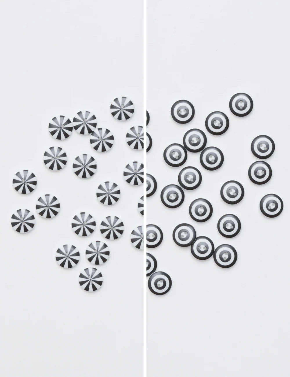 Kaffe Fassett - Buttons - 2 Hole - 15mm - Black & White - Assorted