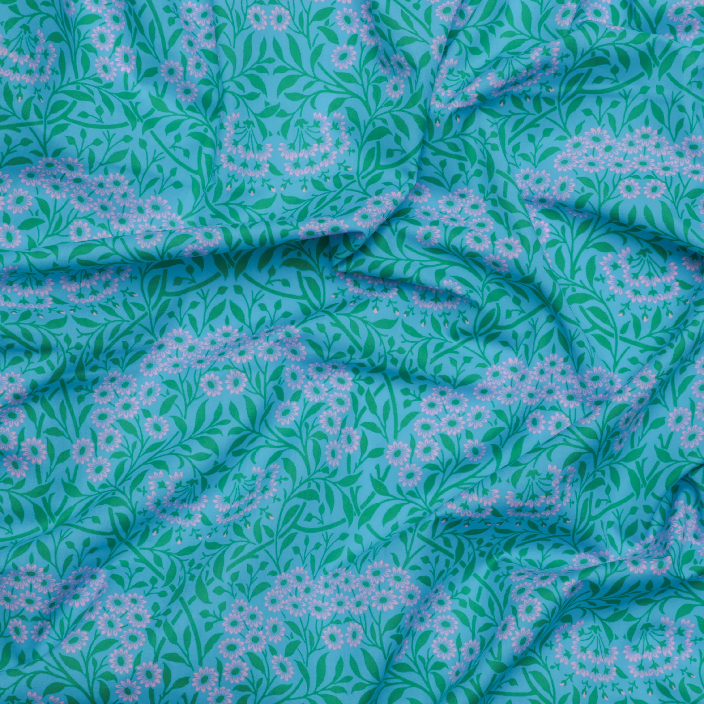Kaffe x Morris & Co - Lawn - Michaelmas Daisy - Aqua
