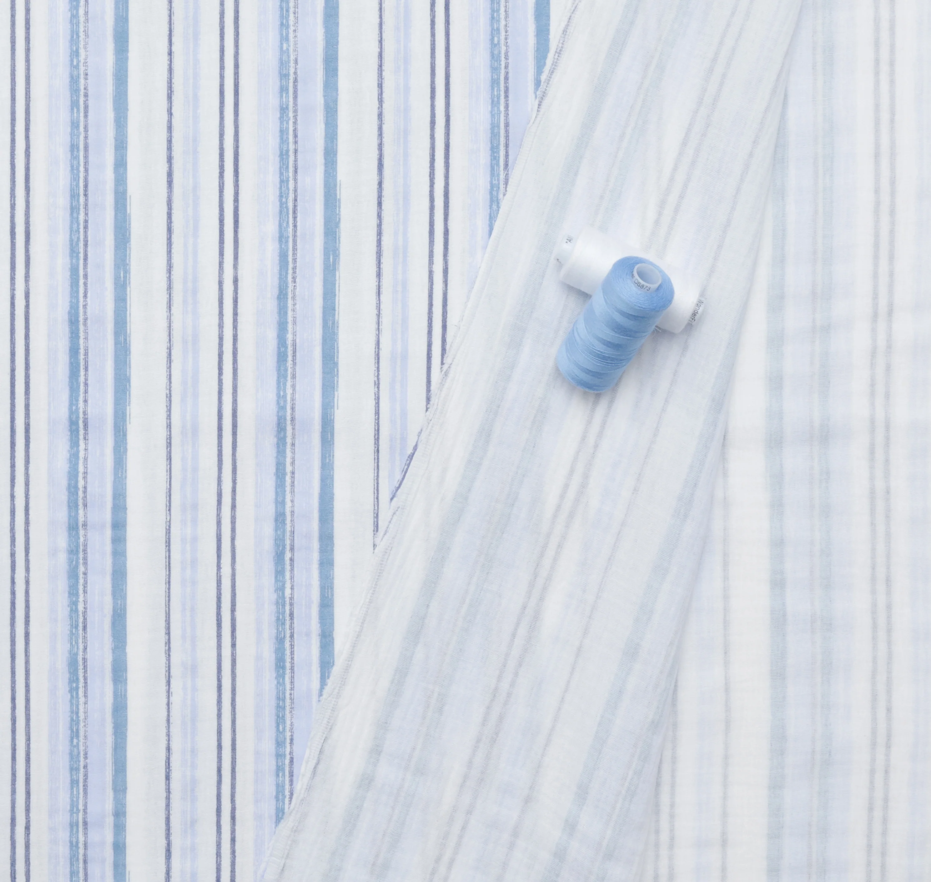 Katia - Cotton - Double Gauze - Blue Jeans Stripes - Image 3