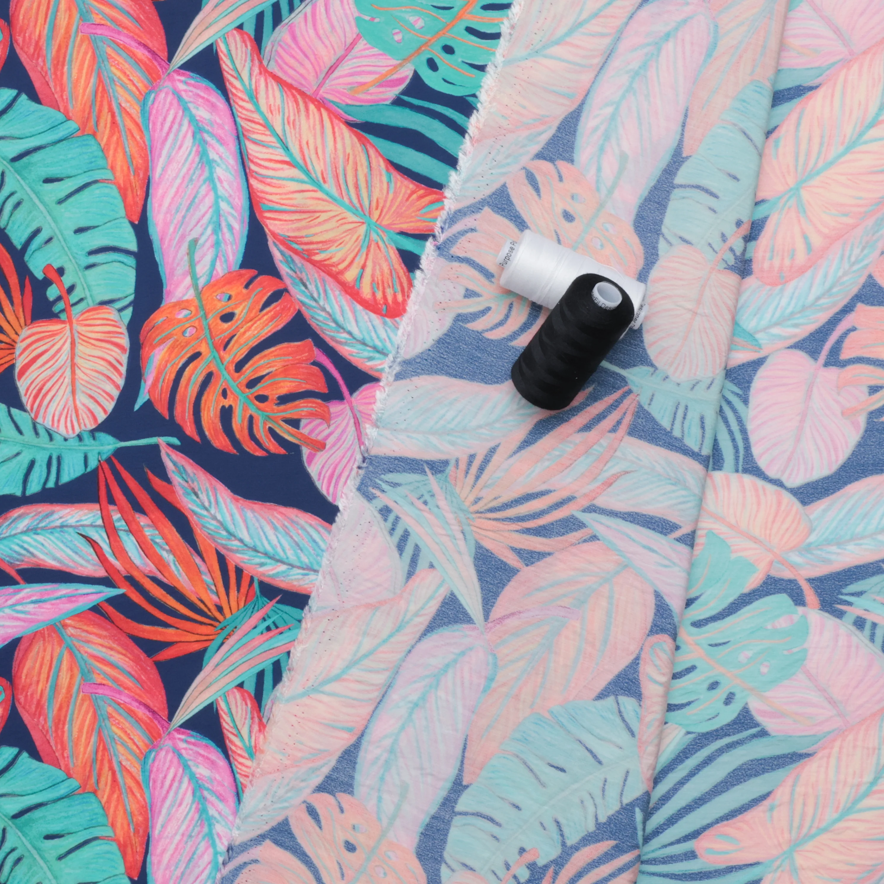 Katia - Rayon Blend - Voile Print - Tortoise Leaves - Image 3