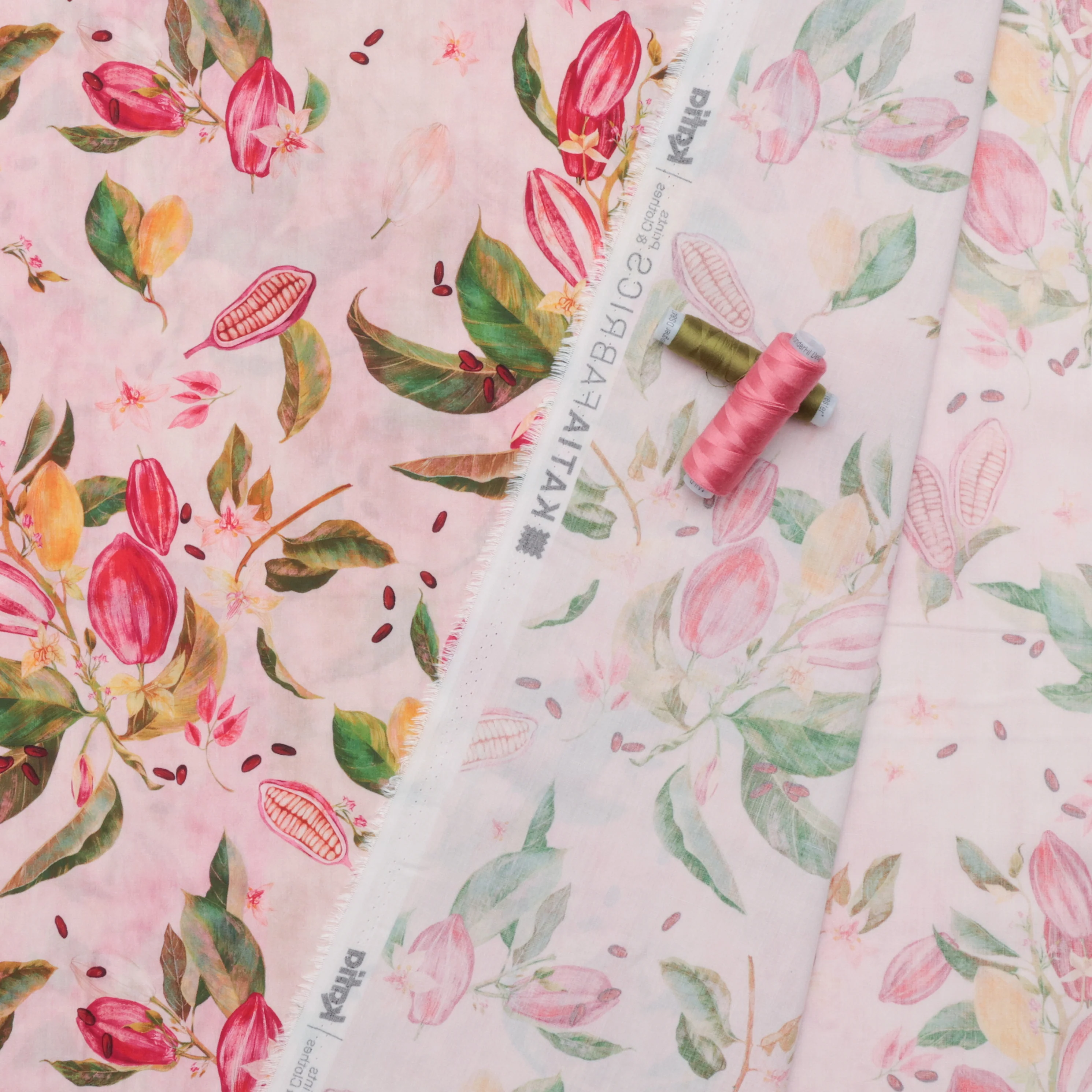 Katia - Rayon - Challis Print - Cocoa Fruit - Image 2