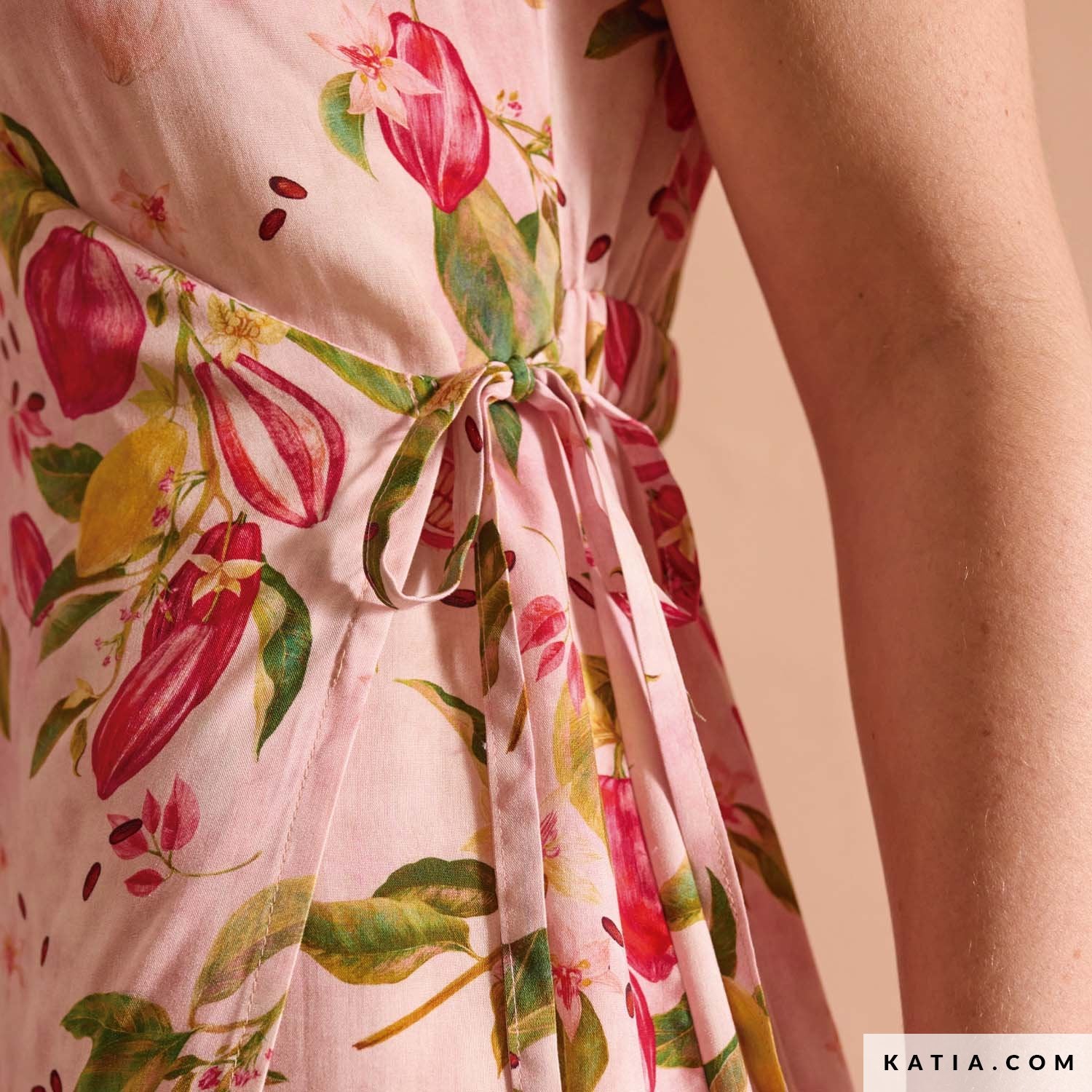 Katia - Rayon - Challis Print - Cocoa Fruit - Image 5
