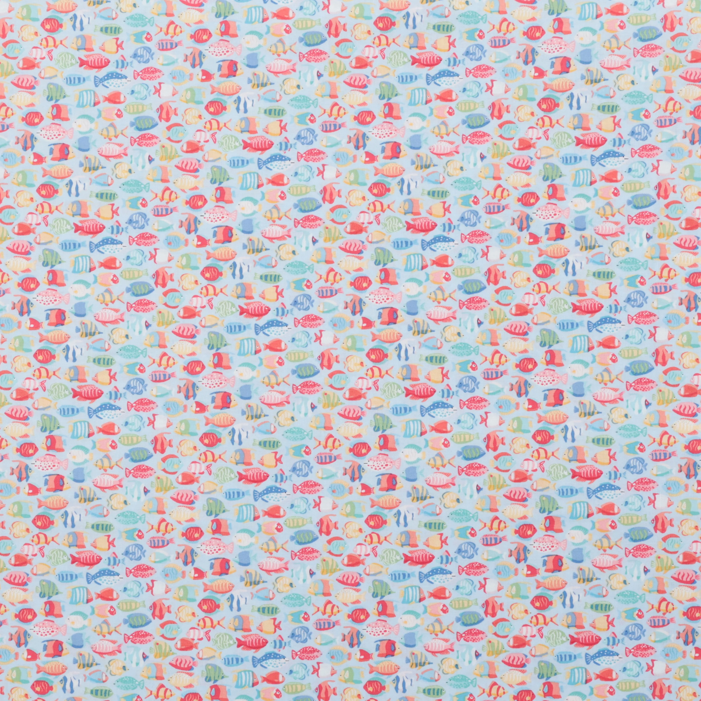 Makower UK - Cotton - Deep Blue Sea - Sea Fish Shoal - Light Blue - Image 2