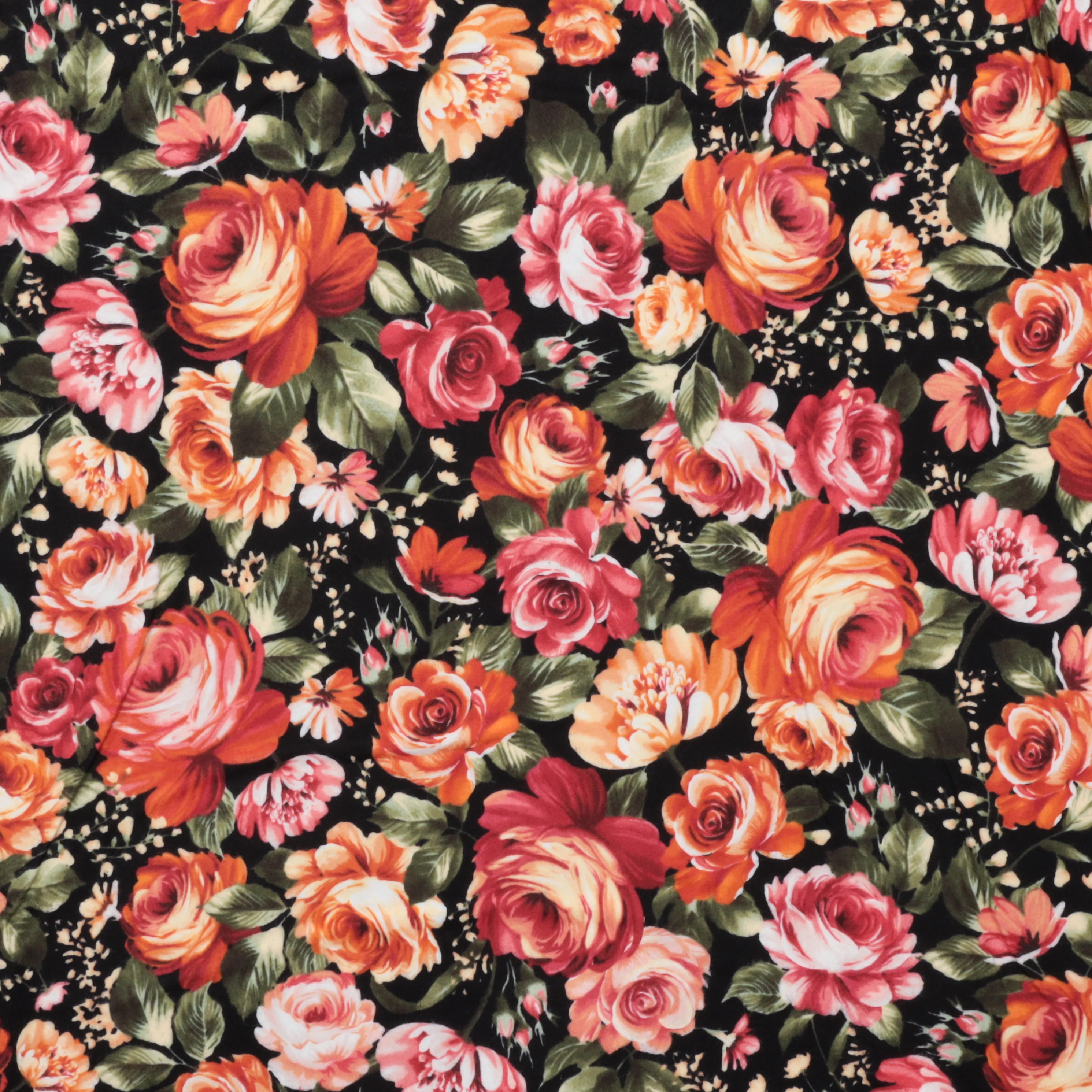 Maywood - Flannel - Cotton - Harvest Rose - Big Rose - Black - Image 2