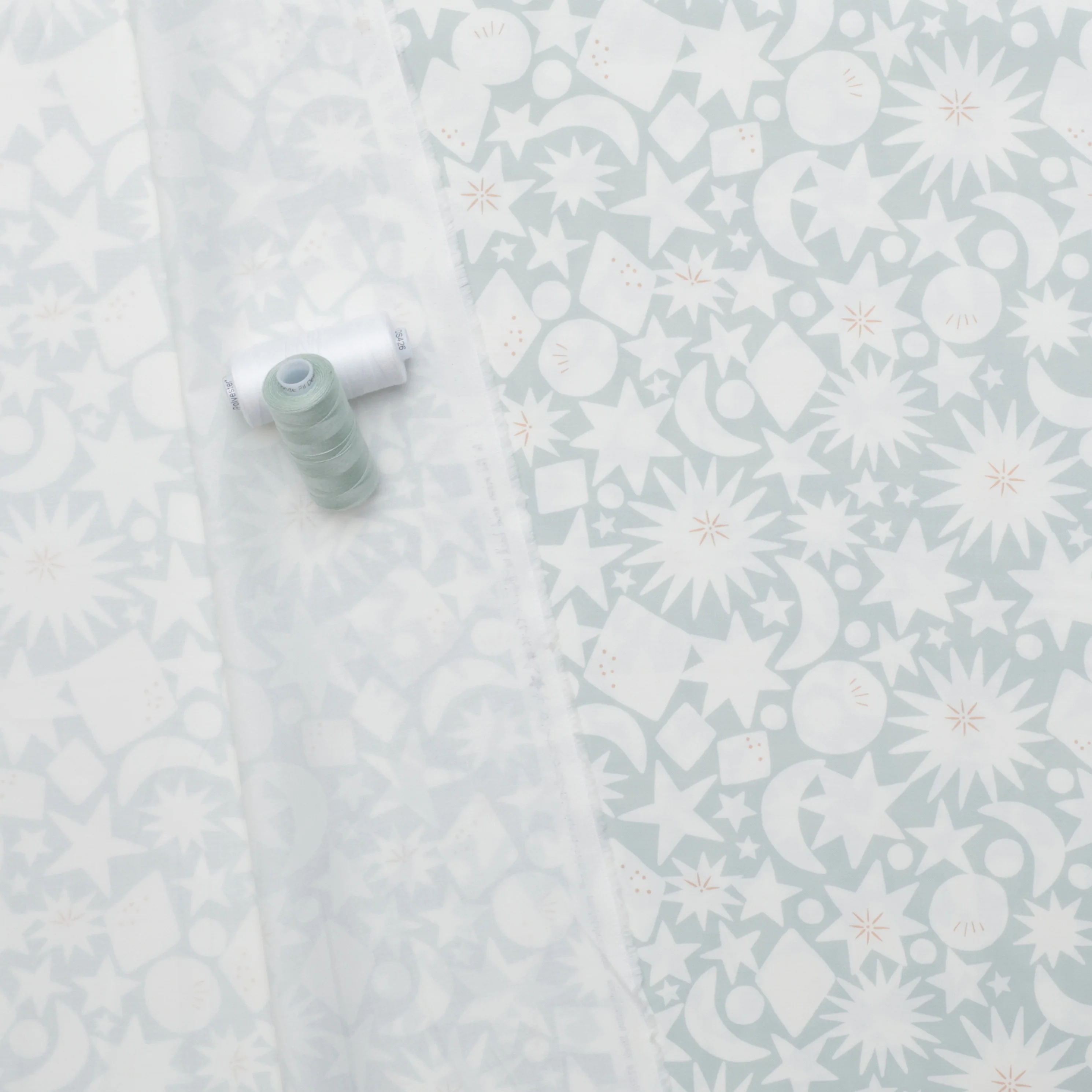 Moda - Cotton - To The Moon And Back - Starbursts - Grass - Image 3