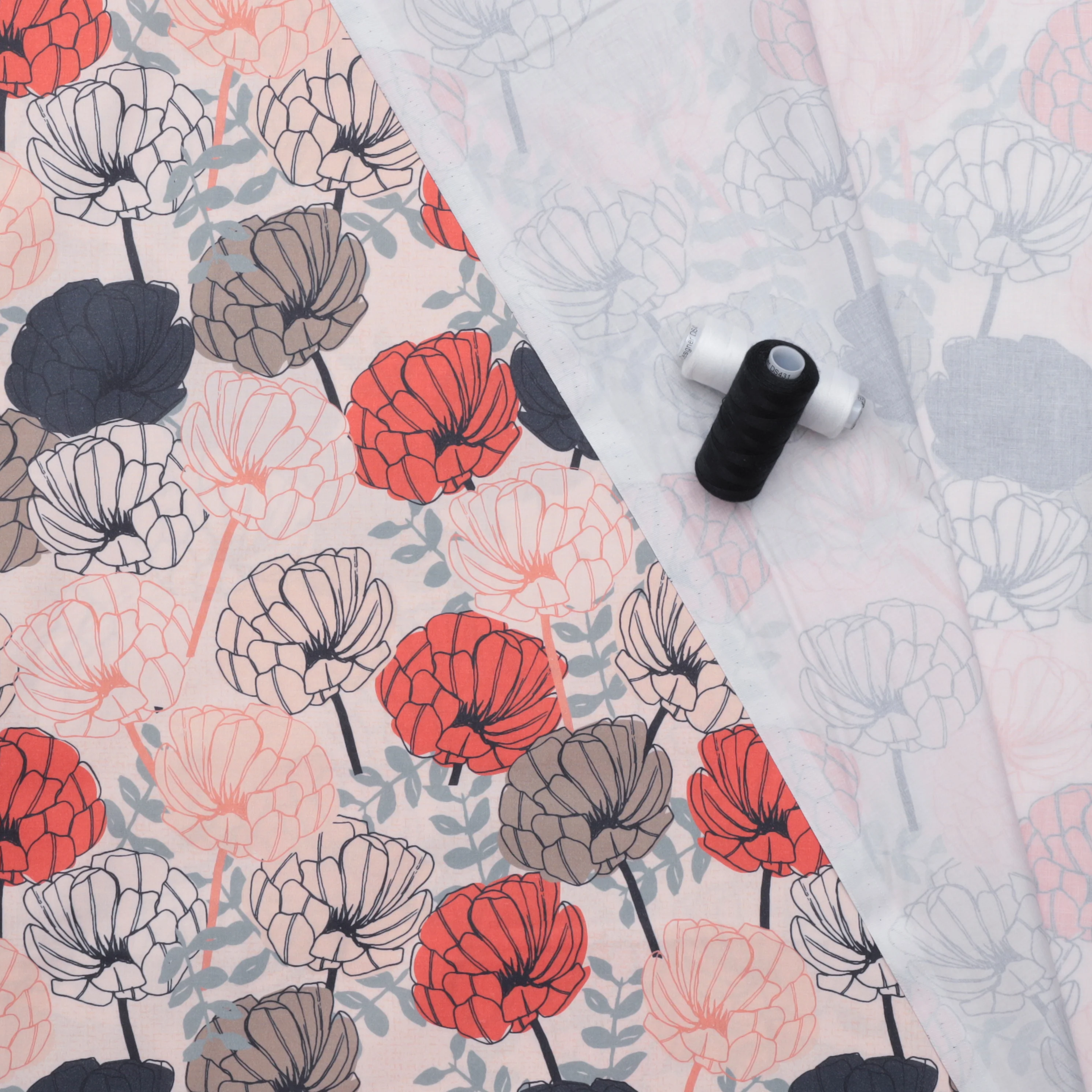 Paintbrush Studio - Cotton - A Walk In The Woods - Large Floral Beige - Image 3