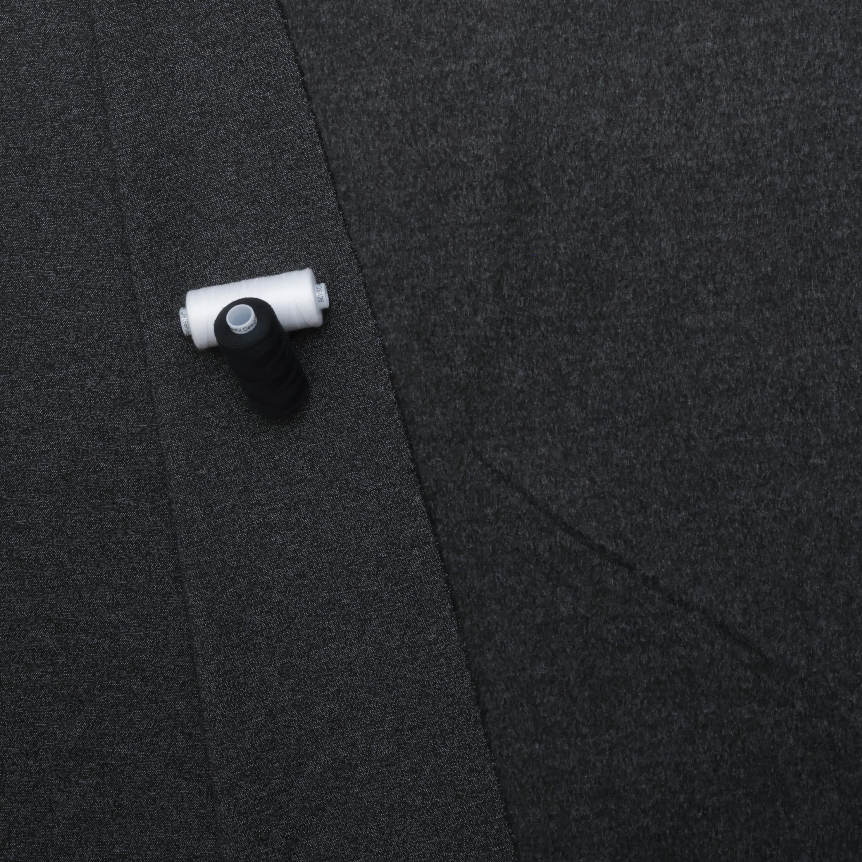 Poly Blend - Ponte De Roma - Solid - Black Grey Mix - Image 3