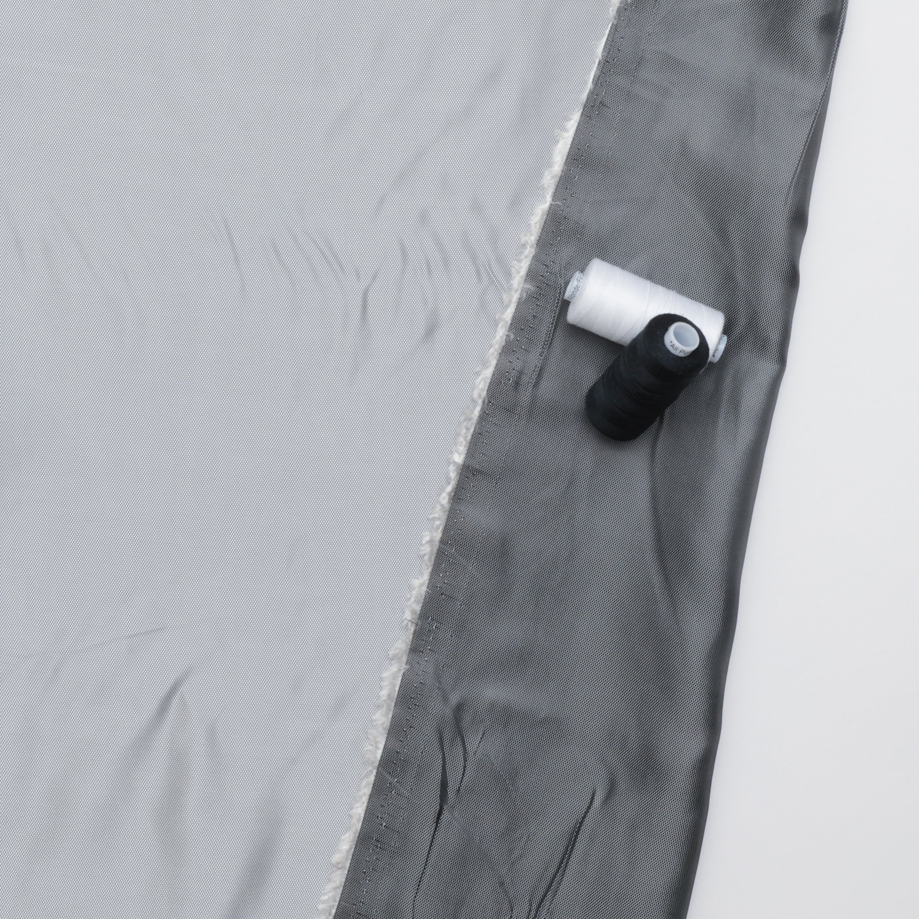 Poly Viscose - Lining - Diamond Grid - Silver - Image 3