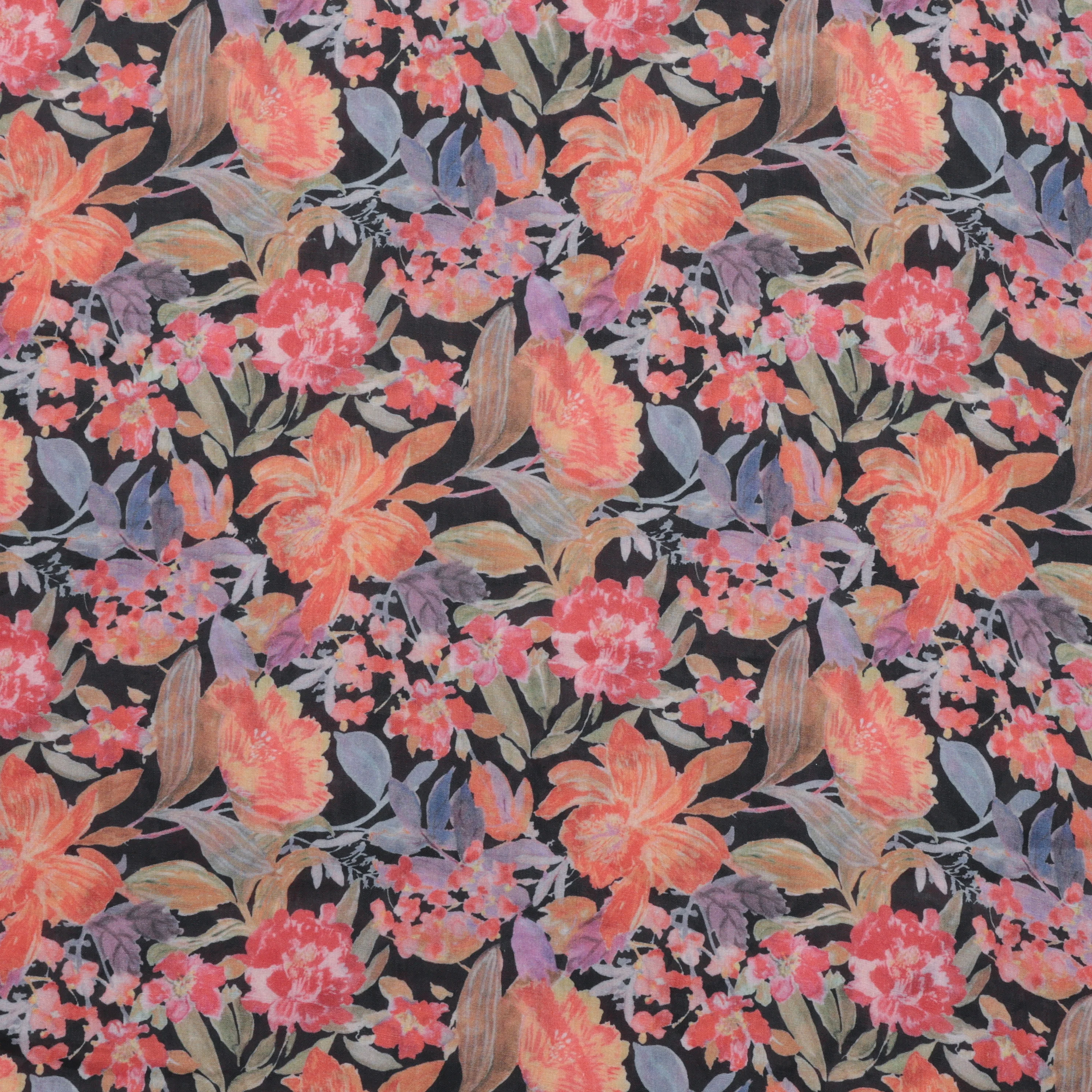 Ramie - Digital Print - Black Multi - Image 2