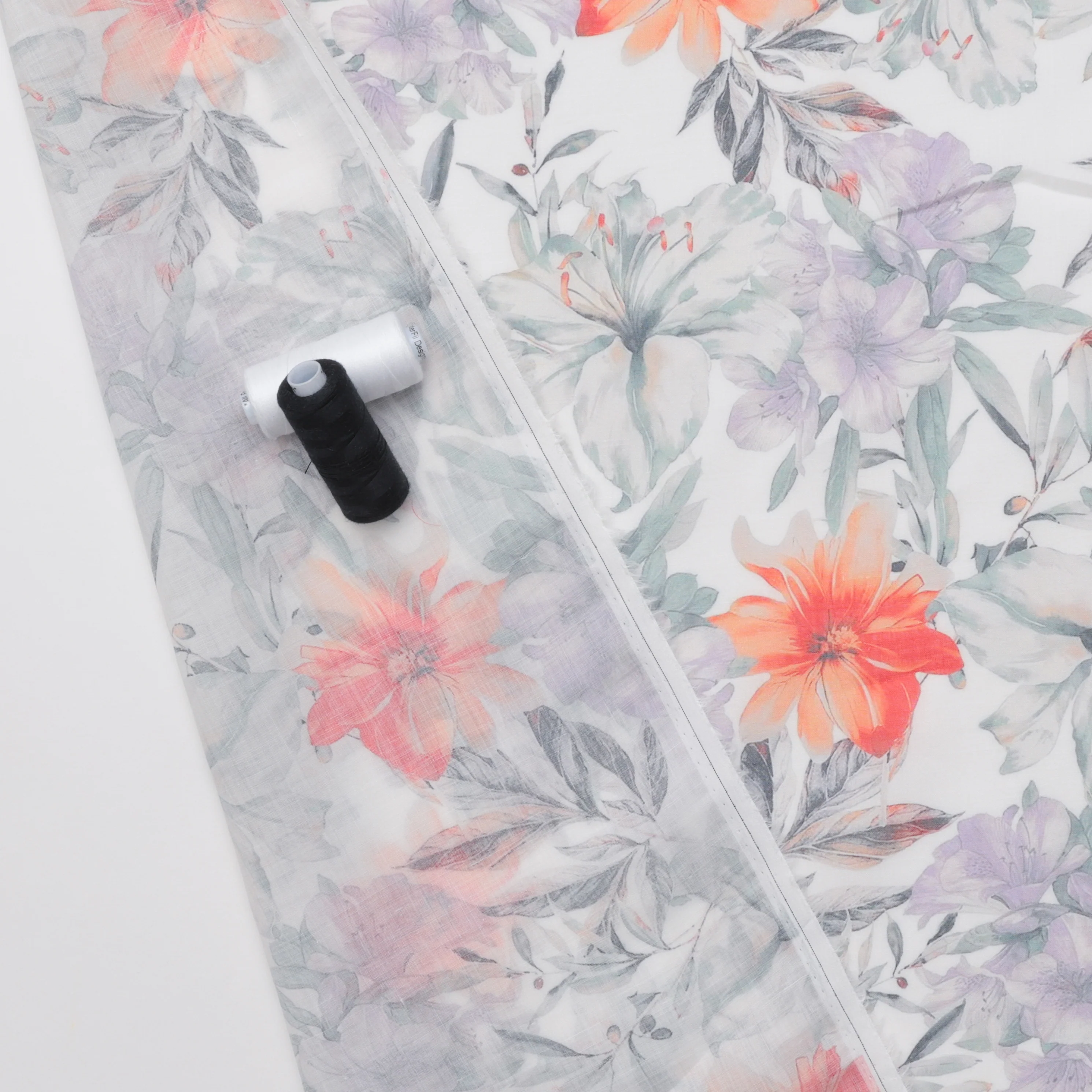 Ramie - Digital Print - Lilac Red - Image 3