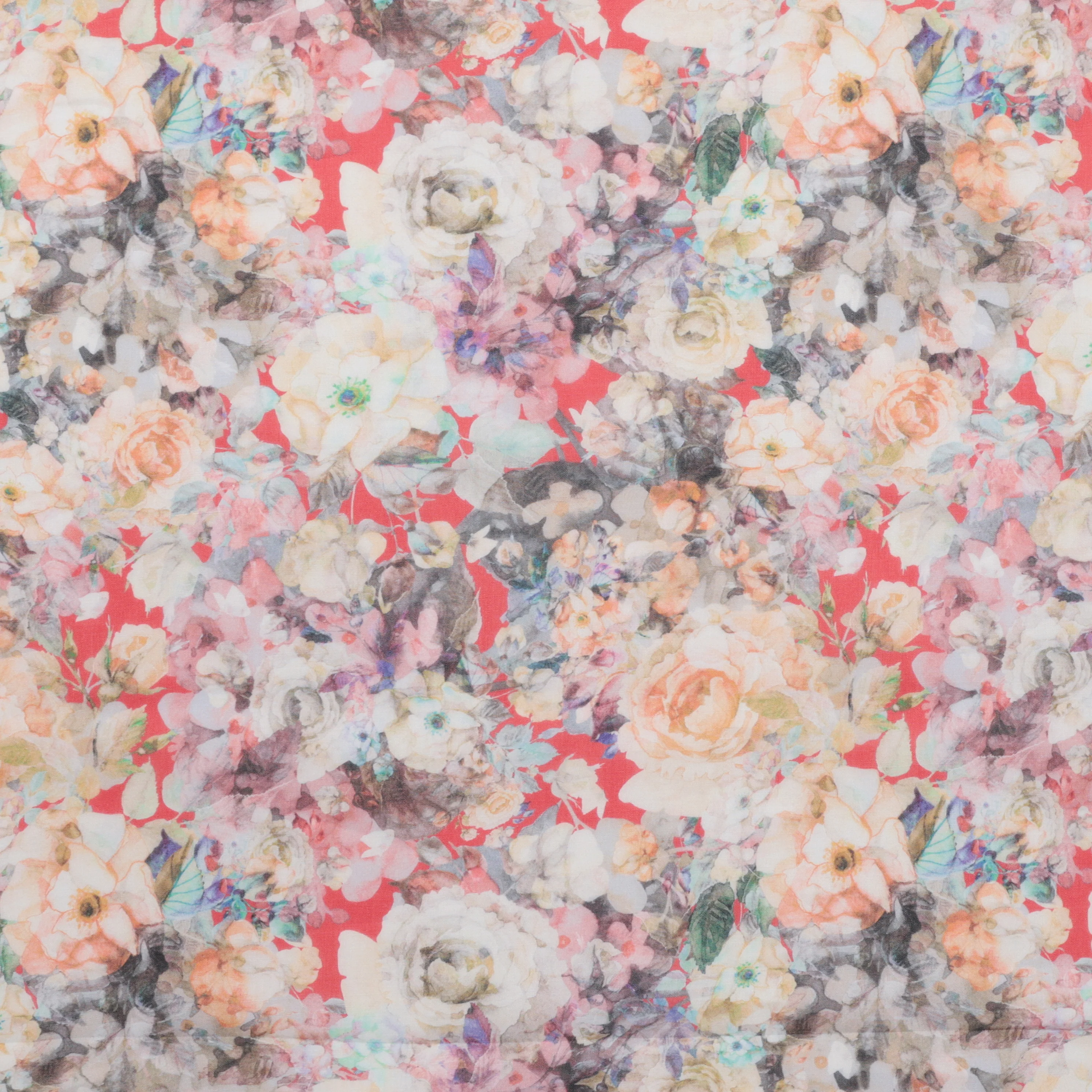 Ramie - Digital Print - Red Multi - Image 2