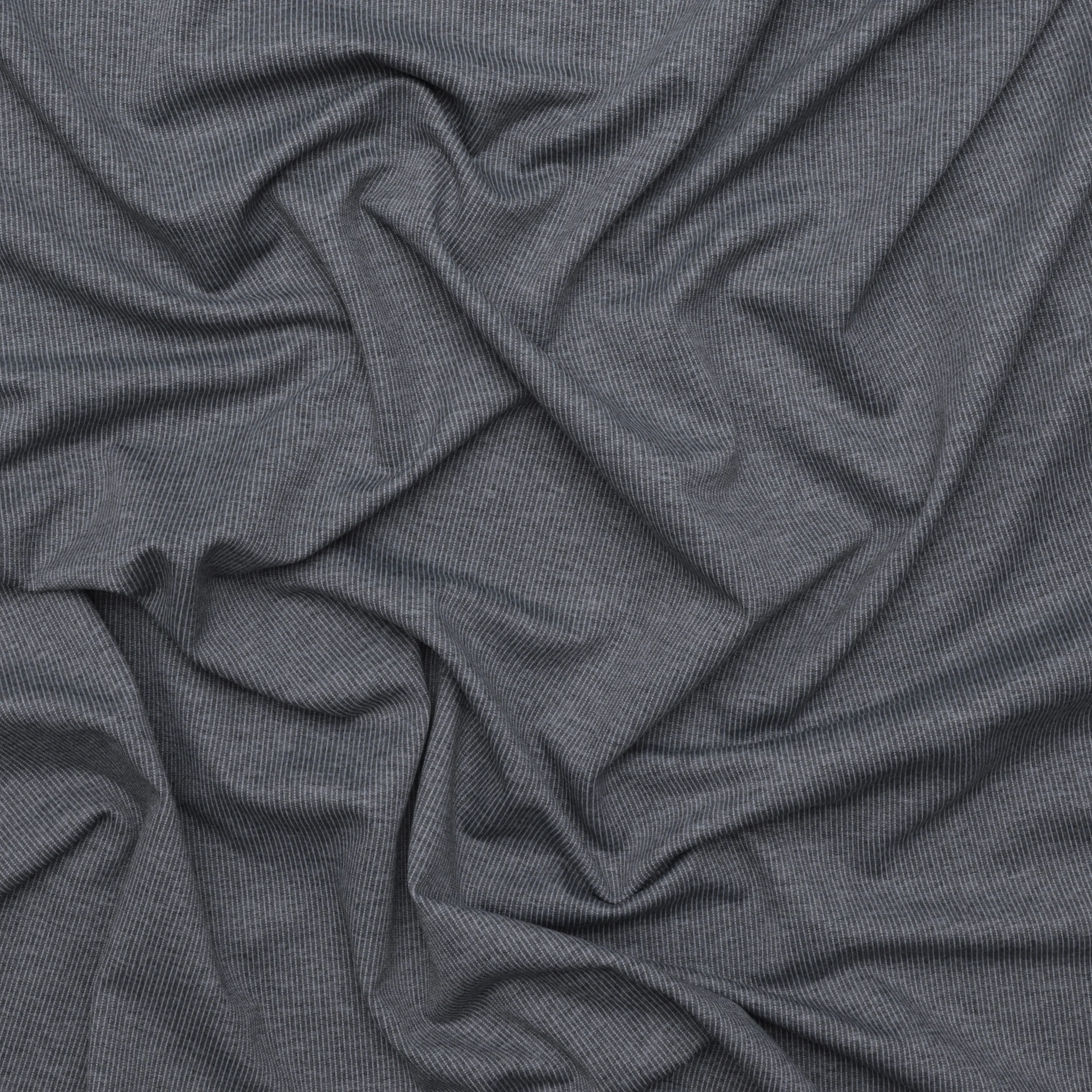 Rayon Blend - Stretch Suiting - Stripe - Black