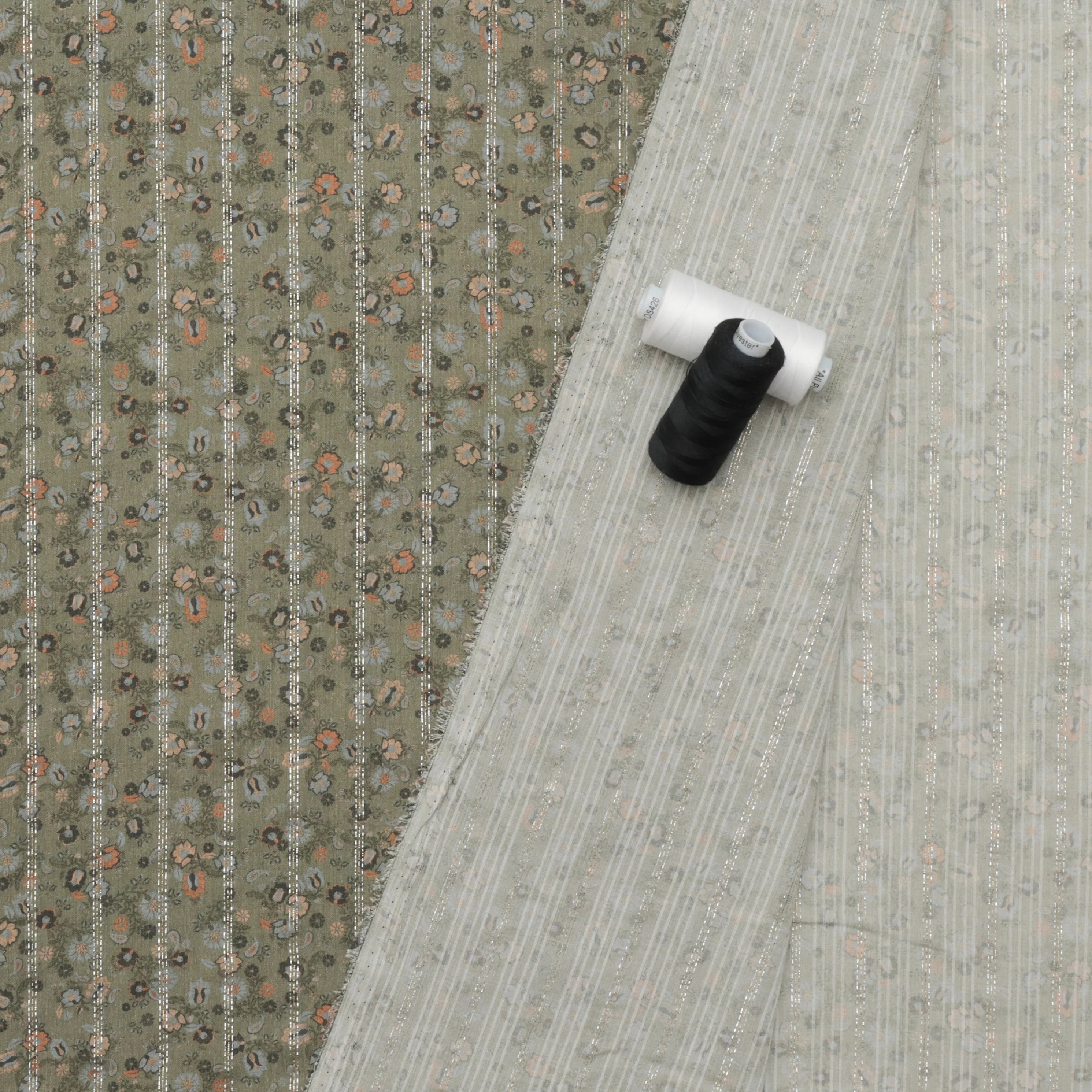 Rayon - Metallic Gauze - Olive - Image 3