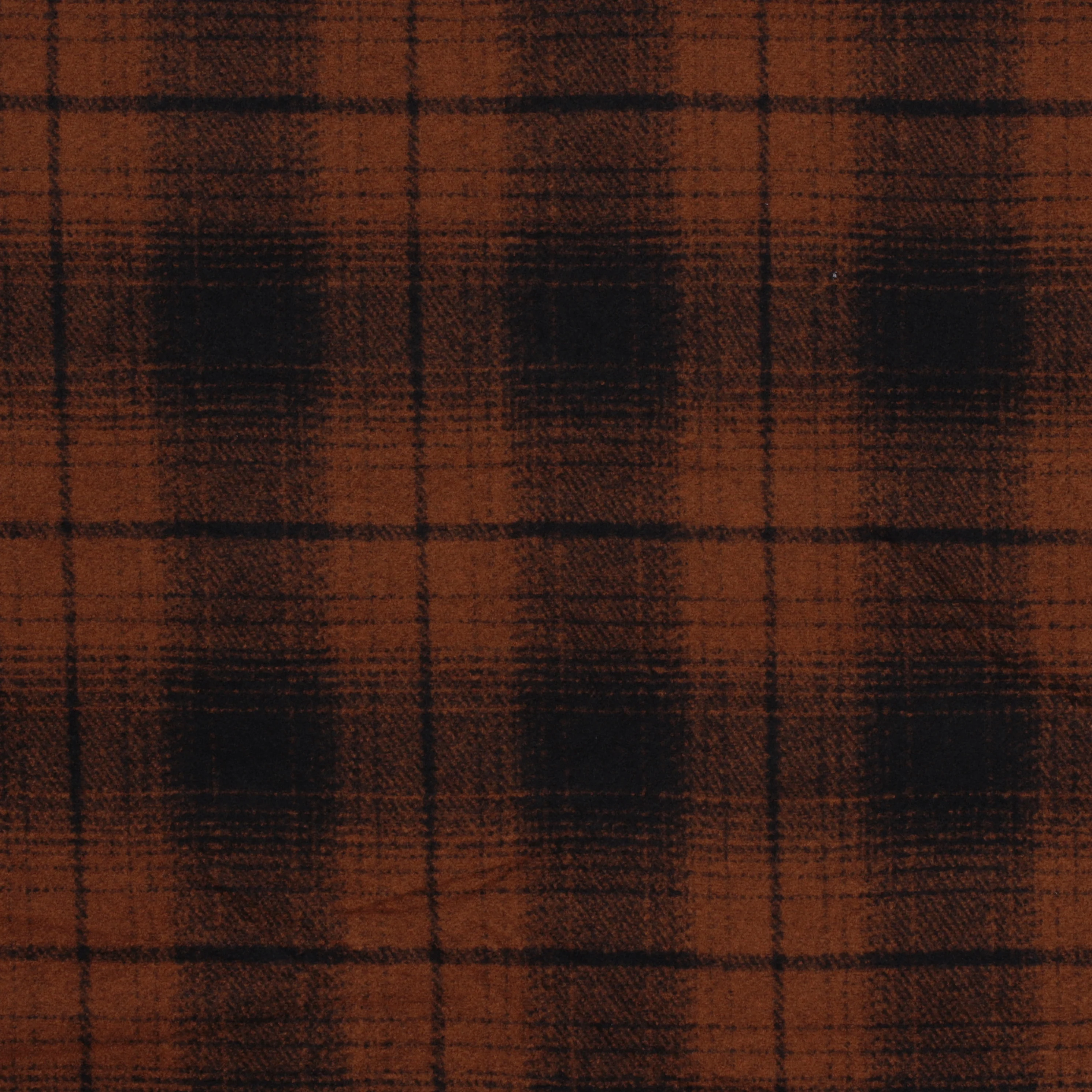 Recycled Poly - Brushed Plaid Knit - Copper - Image 2