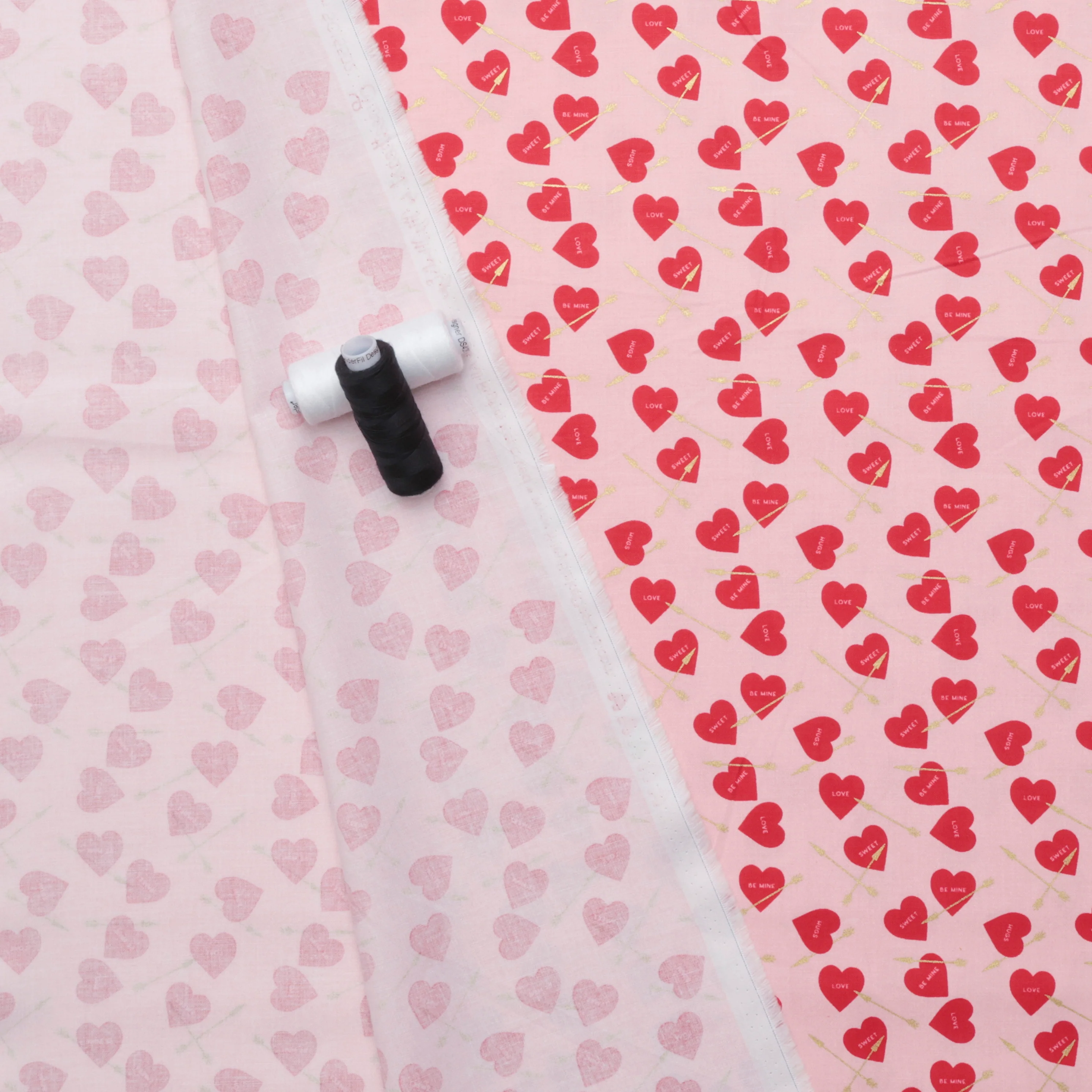 Riley Blake - Cotton - Sweetheart - Heart Arrows Sparkle - Pink - Image 3