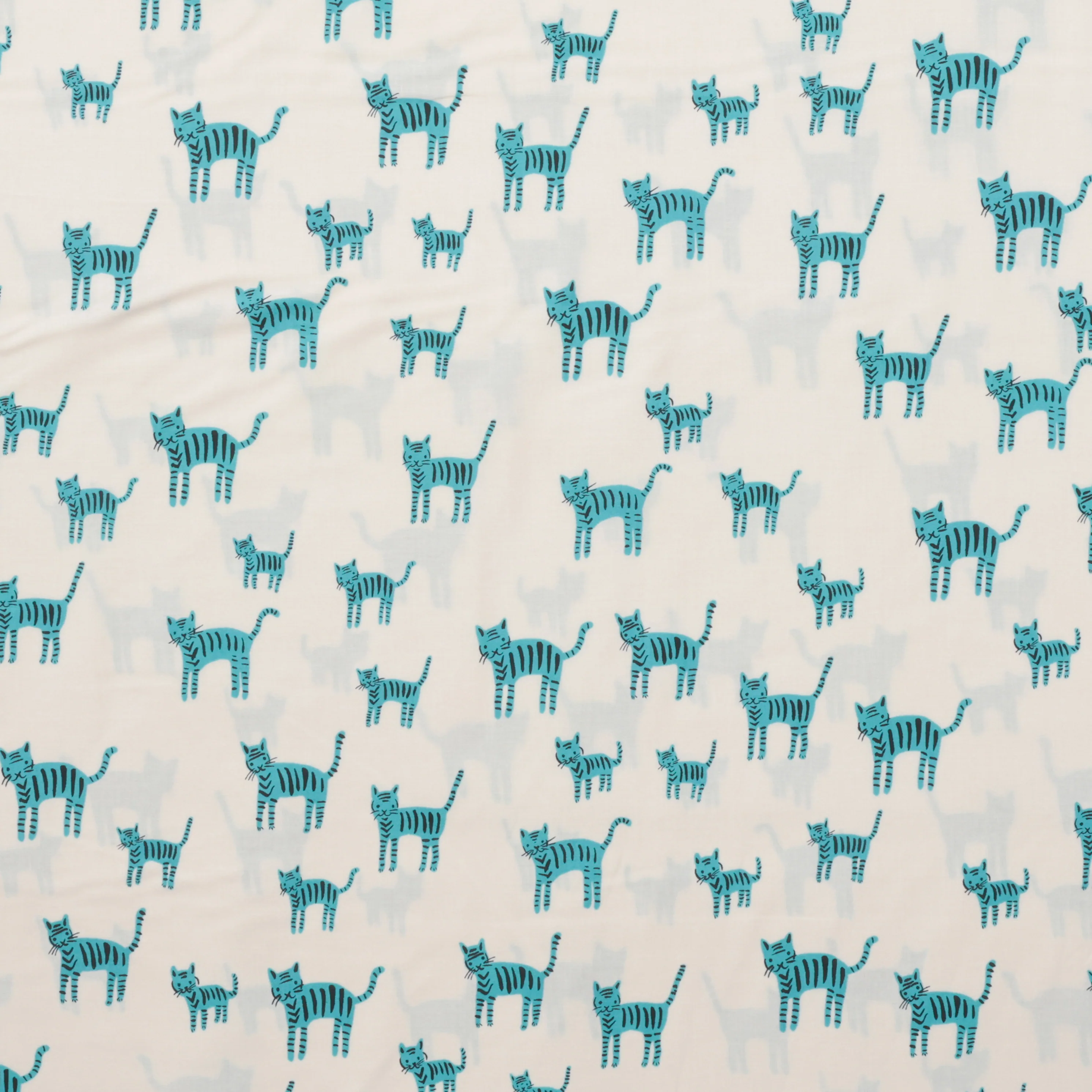 Ruby Star - Cotton - Catnap - Tiger Stripes - Turquoise - Image 2