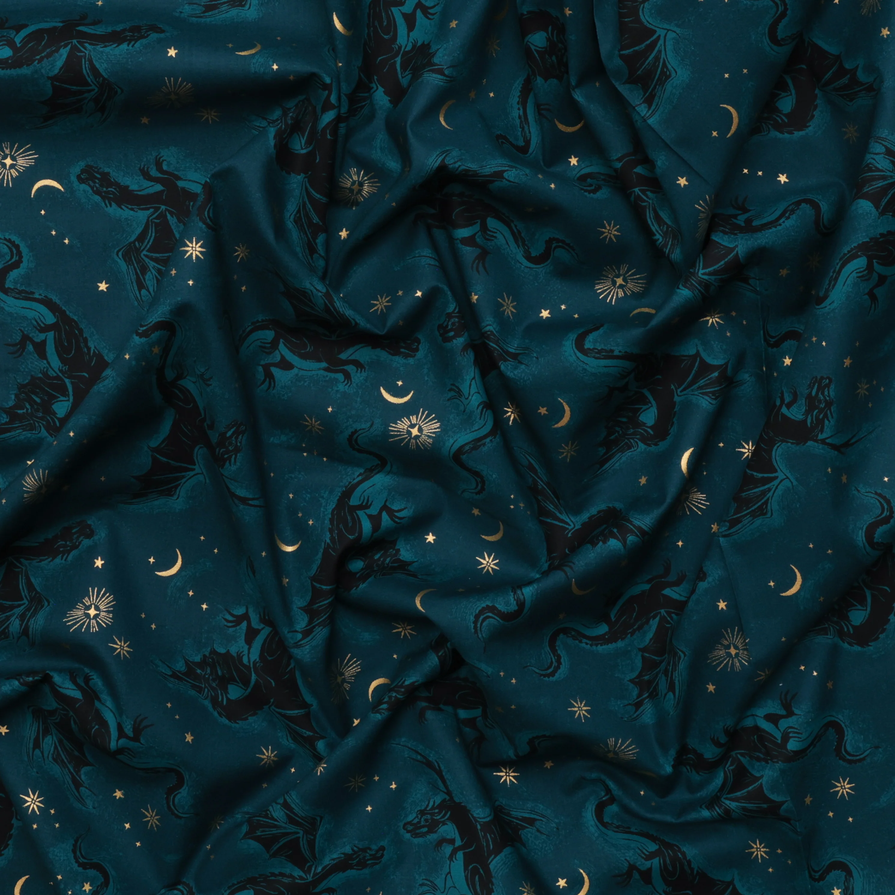 Ruby Star Society - Cotton - Fireglow - Etched Dragons - Galaxy