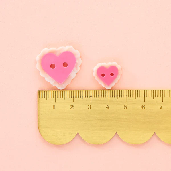 Sarah Hearts - Buttons - Pink Sweet Heart - Large - Image 3