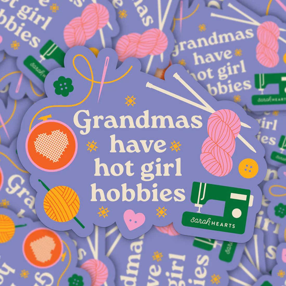 Sarah Hearts - Sticker - Grandmas Have Hot Girl Hobbies - Image 3