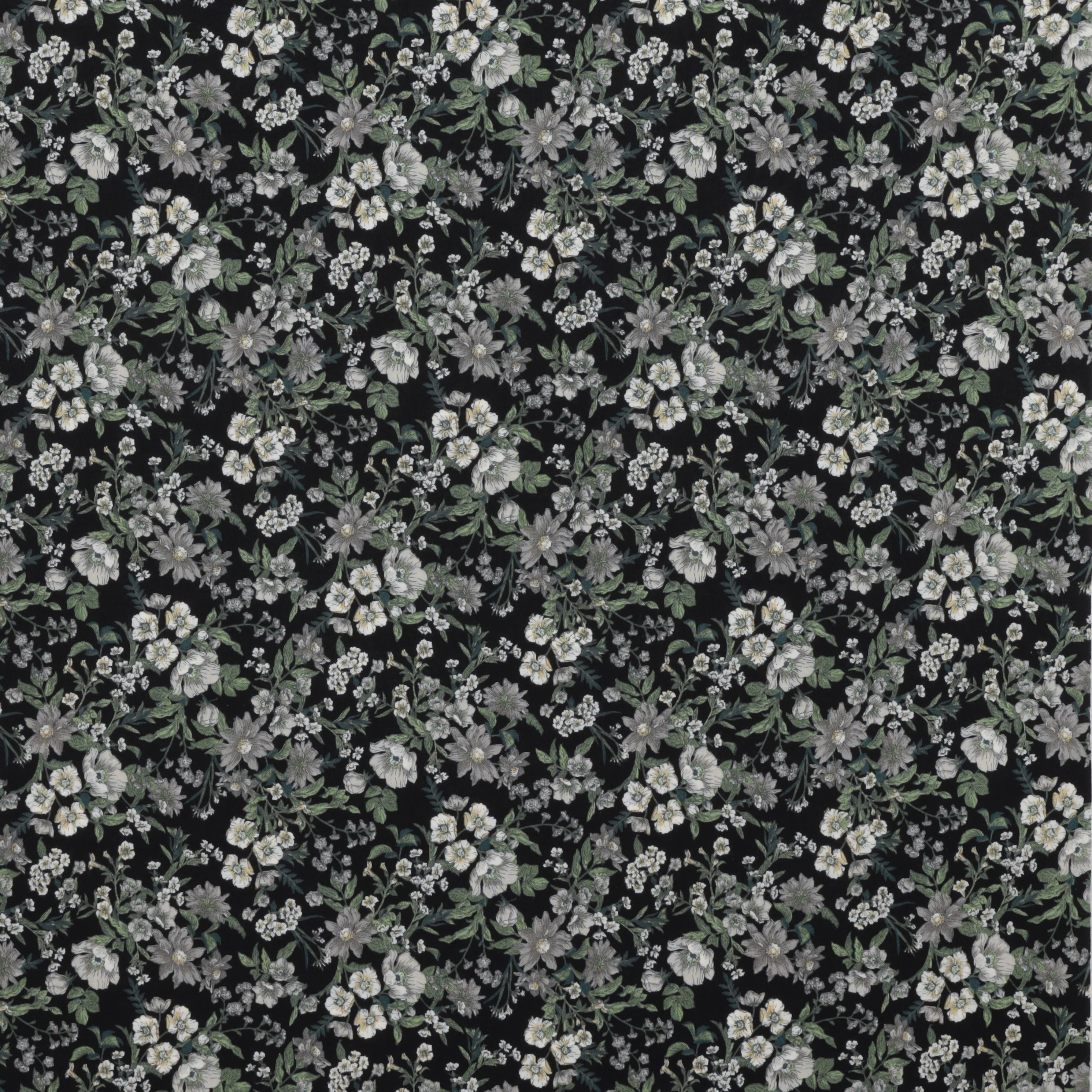 Sevenberry - Cotton - Petite Nostalgia - Large Flower - Black - Image 2