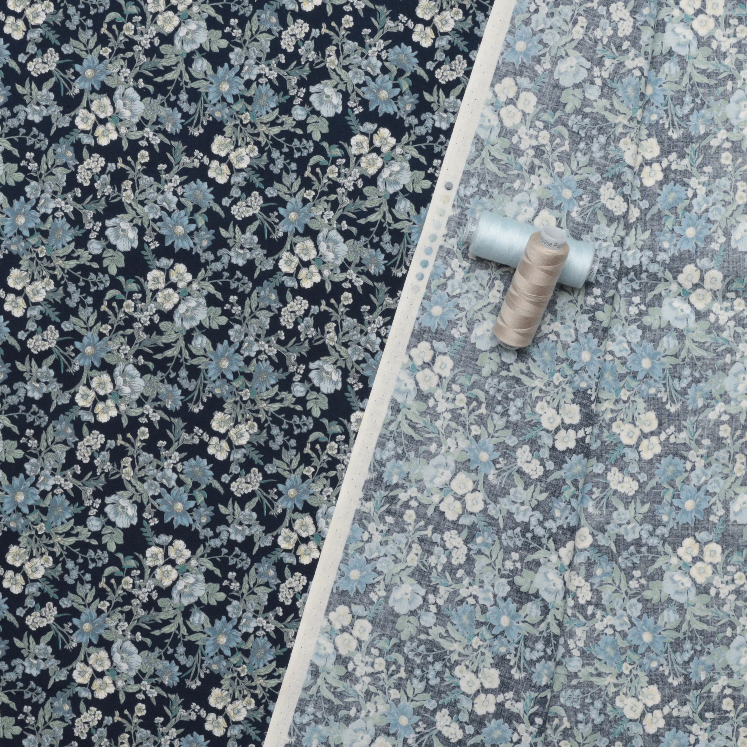 Sevenberry - Cotton - Petite Nostalgia - Large Flower - Navy - Image 3