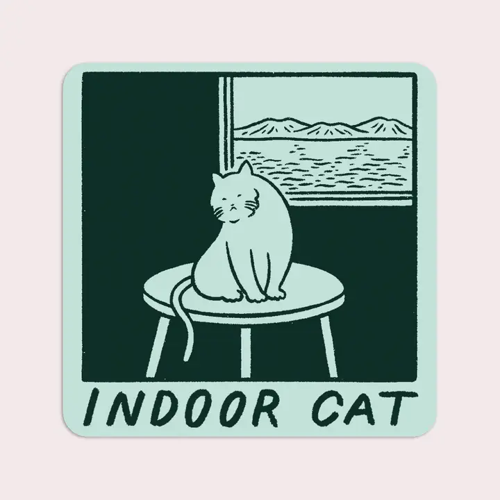 Stay Home Club - Vinyl Sticker - Indoor Cat (Satoshi) - Image 2