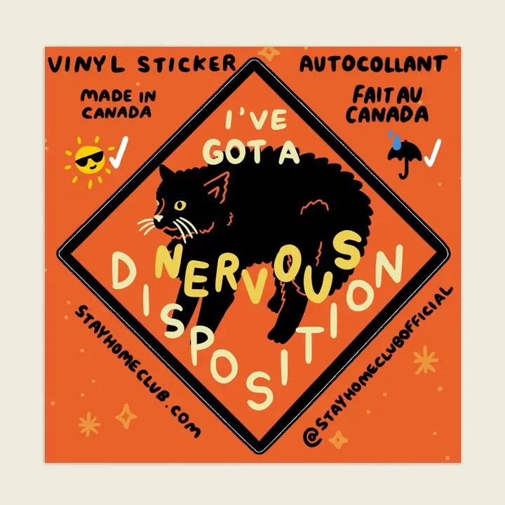 Stay Home Club - Vinyl Sticker - Nervous Disposition