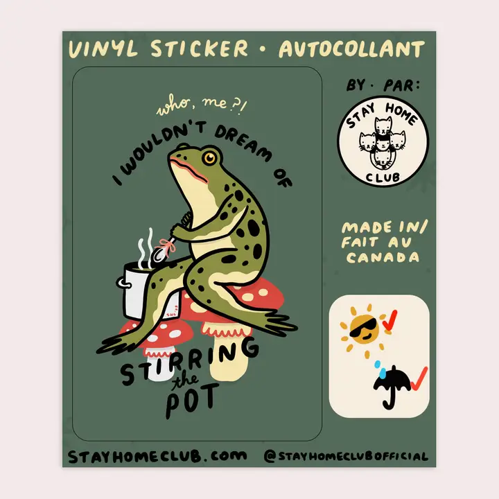 Stay Home Club - Vinyl Sticker - Stirring the Pot
