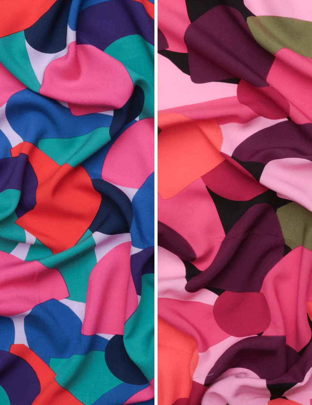 Viscose - Challis - Designer Print - Abstract Circles - Assorted