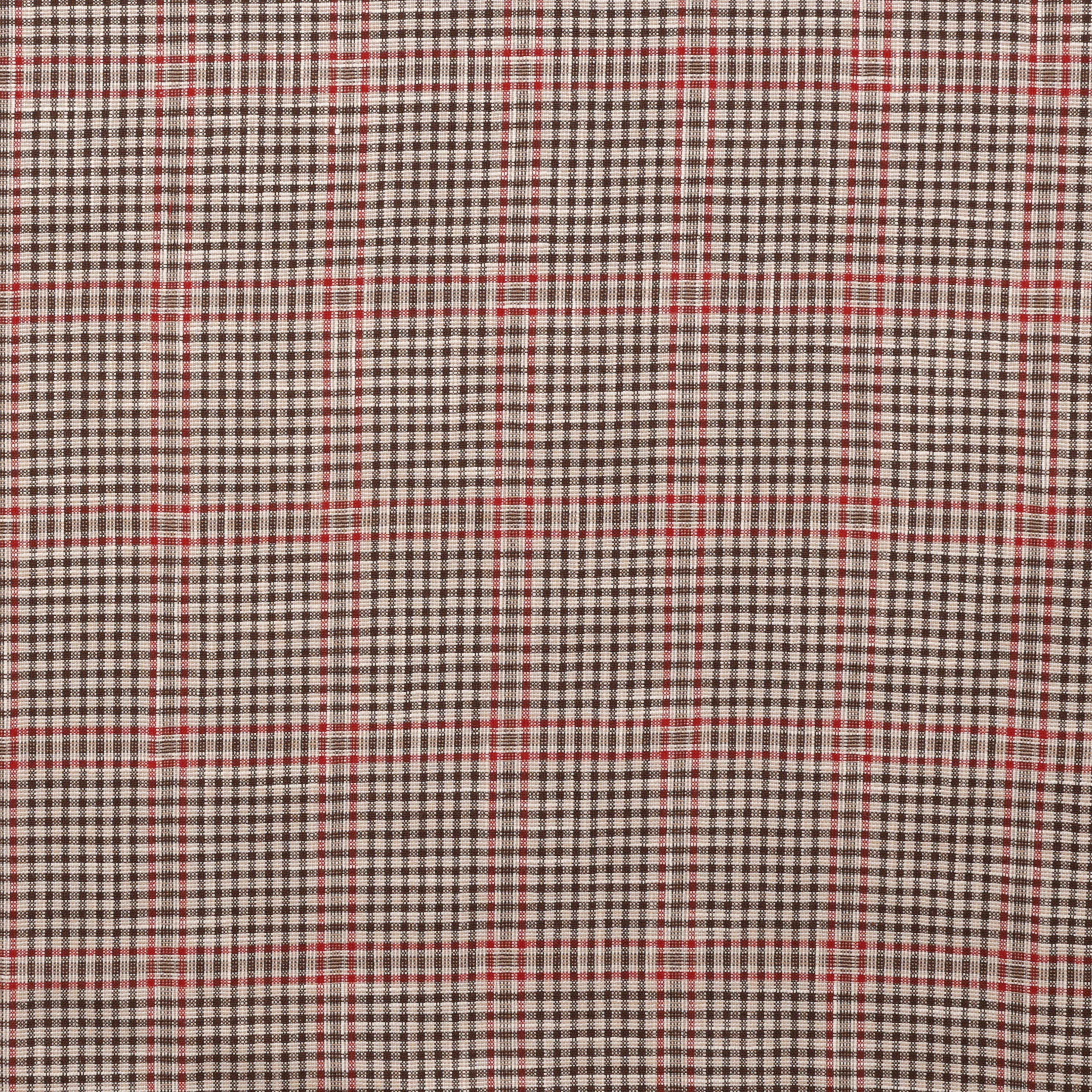 Wool Blend - Suiting - Plaid - Red Brown Beige - Image 2