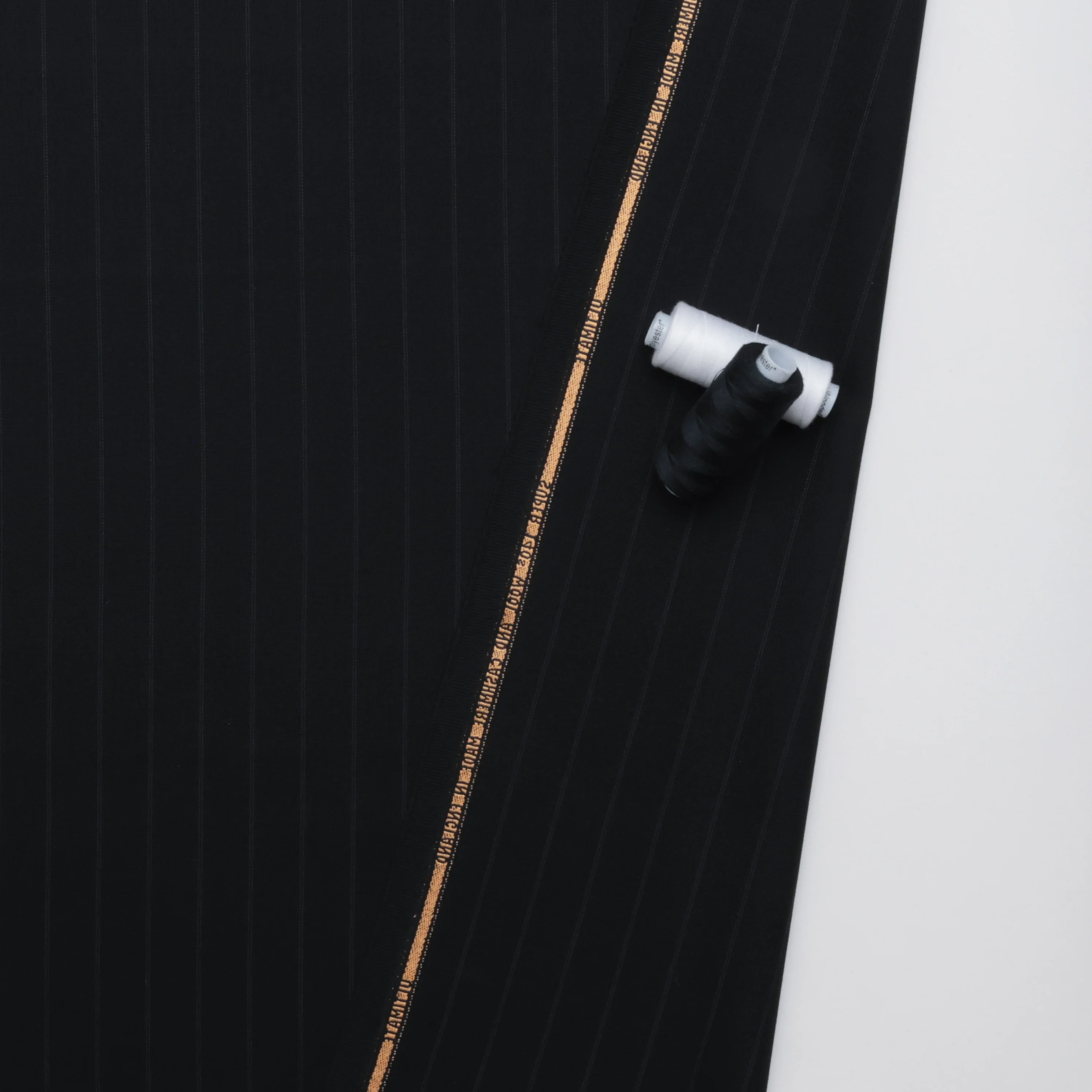 Wool Cashmere - Suiting - Stripe - Black Grey - Image 3