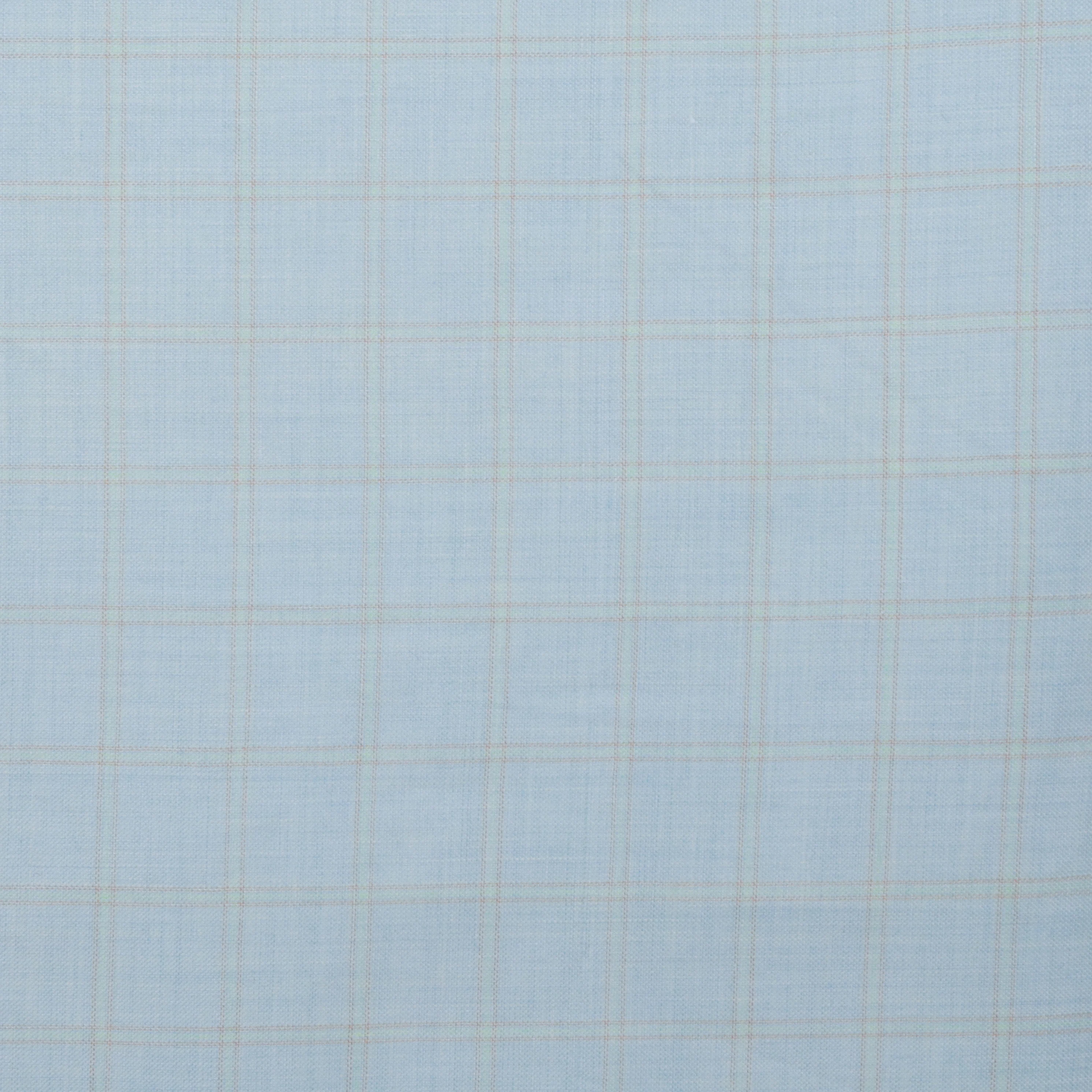 Wool Linen - Suiting - Plaid - Light Blue Yellow - Image 2