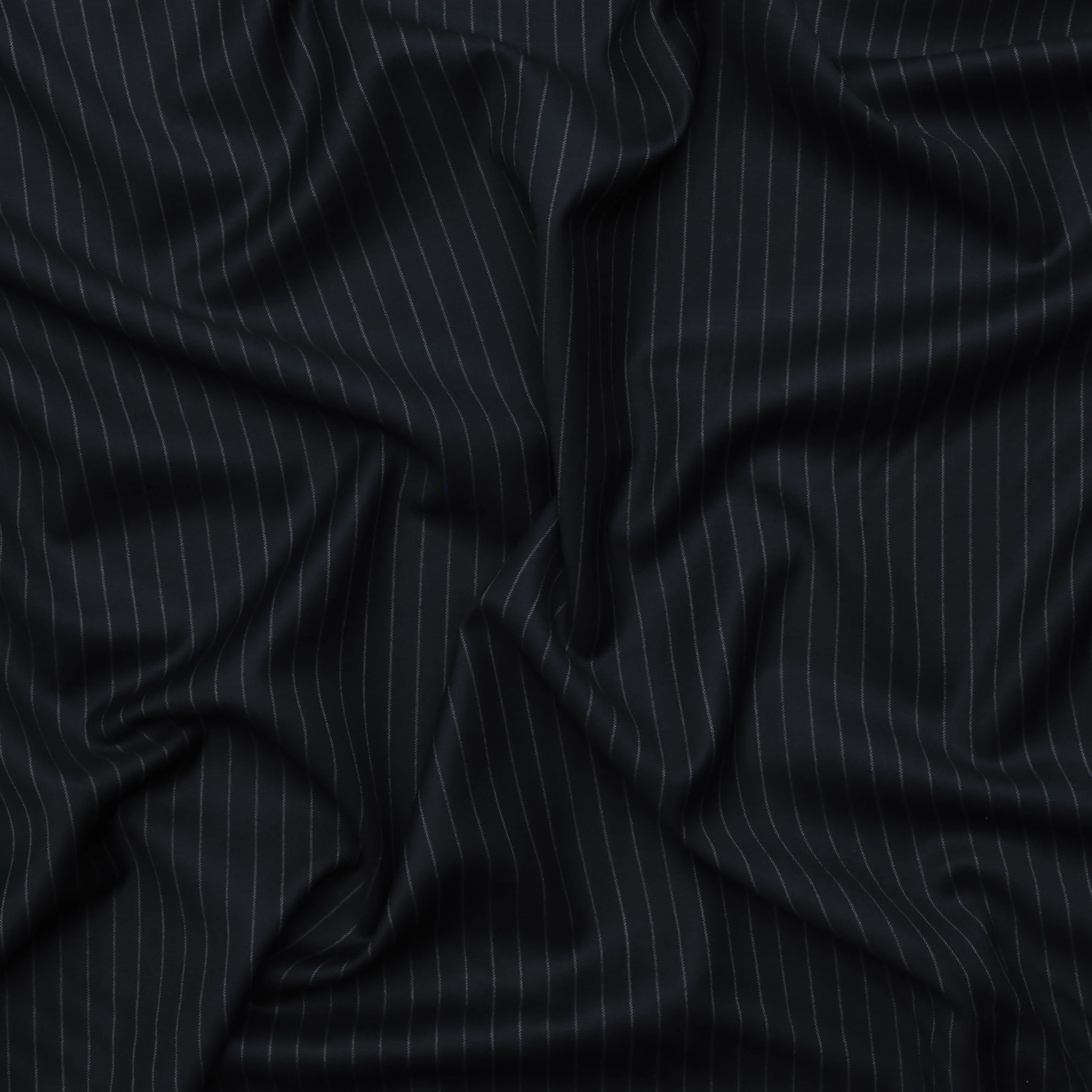Wool Silk - Suiting - Stripe - Midnight Grey